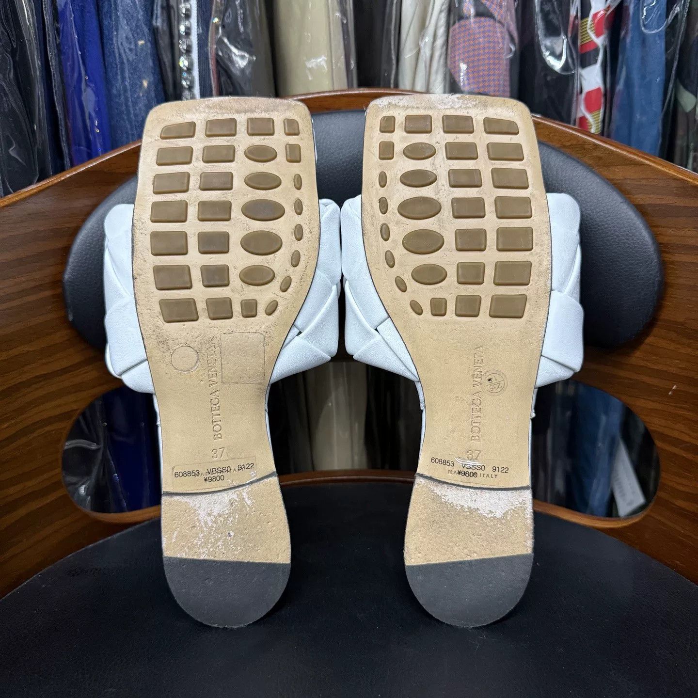 Bottega Veneta Bottega Veneta White Classic Woven Sandals Size US 6 / IT 36 - 9 Thumbnail