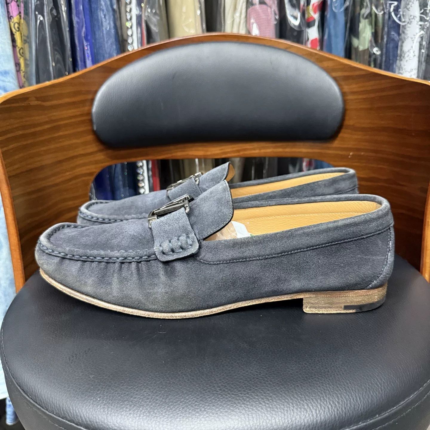 Louis Vuitton Louis Vuitton Suede Blue Loafers Size US 10 / EU 43 - 6 Thumbnail