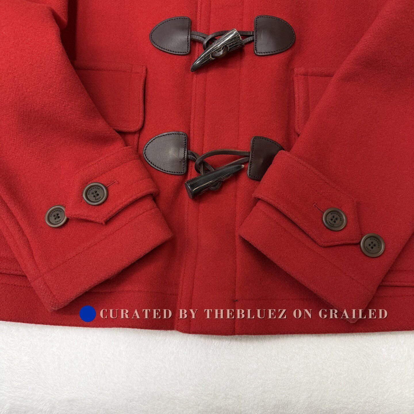 Burberry Burberry Red Horn Button Wool Coat Size S / US 4 / IT 40 - 2 Thumbnail