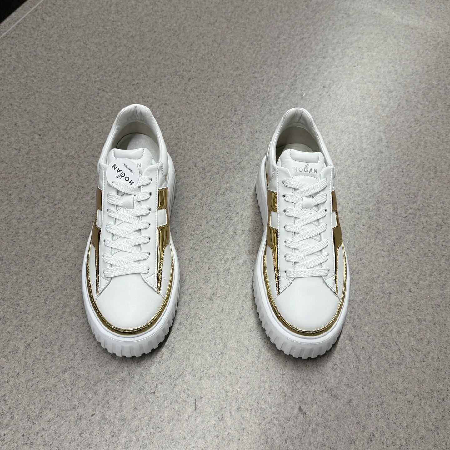 Hogan Hogan Platinum Gold Platform Sneakers Size US 7.5 / EU 40-41 - 5 Thumbnail
