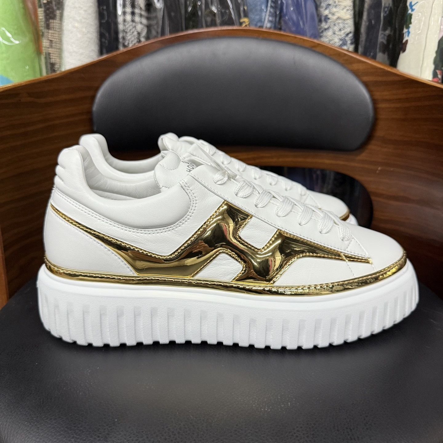 Hogan Hogan Platinum Gold Platform Sneakers Size US 7.5 / EU 40-41 - 4 Thumbnail