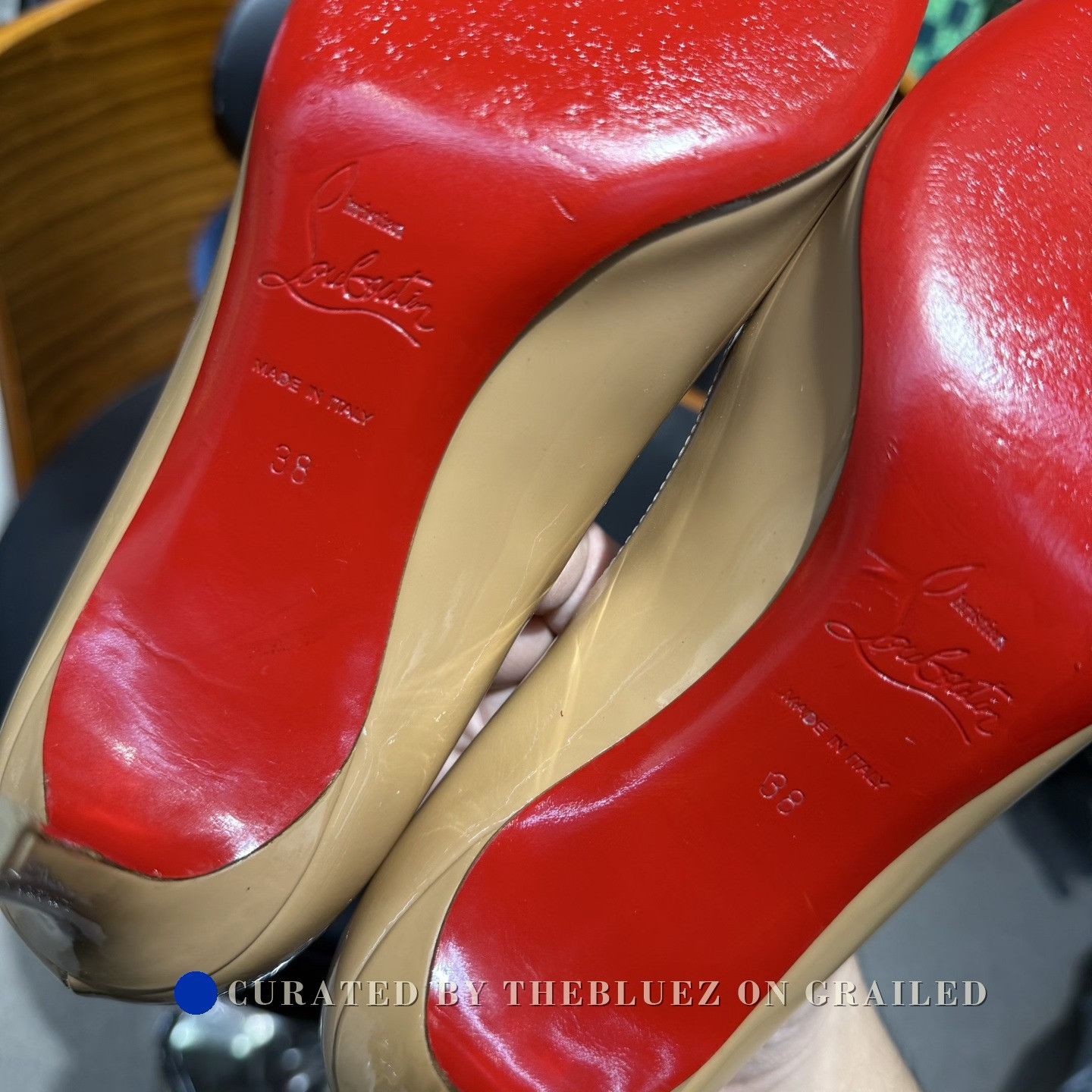 Christian Louboutin CL Nude High Heels Size US 7 / IT 37 - 9 Thumbnail