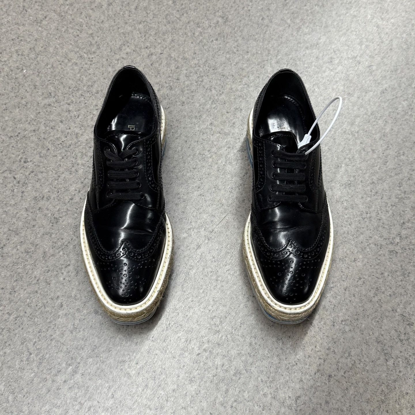 Prada Prada Shiny Fume Black Blue Retro Platform Size US 6.5 / IT 36.5 - 5 Thumbnail