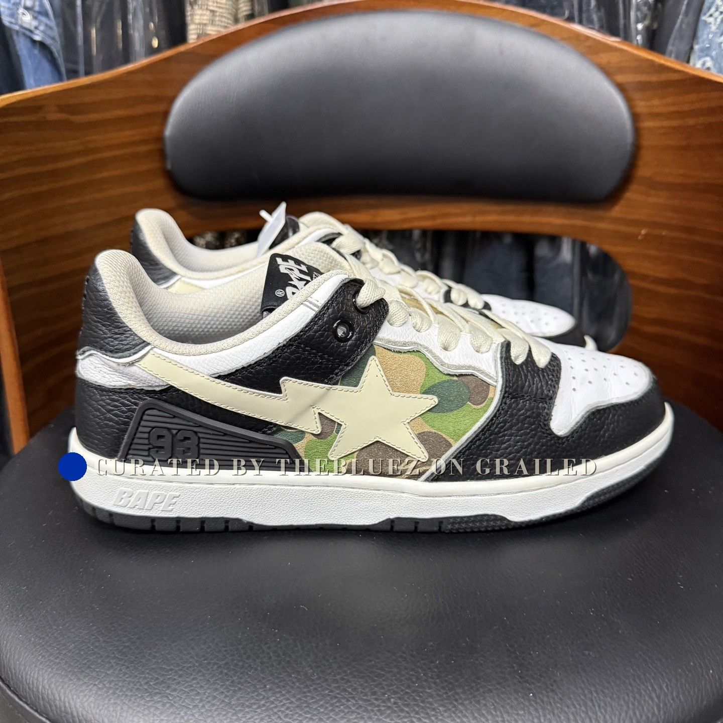 Bape Bapesta SK8 Black White Camo Size US 7 / EU 40 - 4 Thumbnail