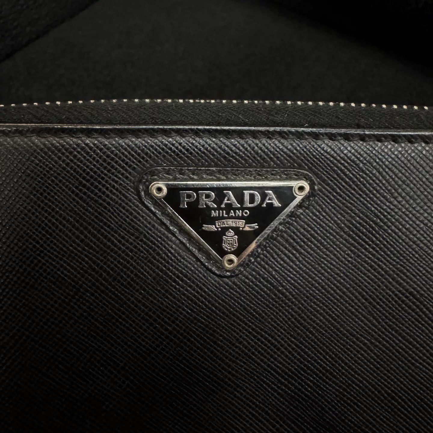 Prada PRADA Long Triangle Steel Logo Black Wallet Size ONE SIZE - 5 Thumbnail