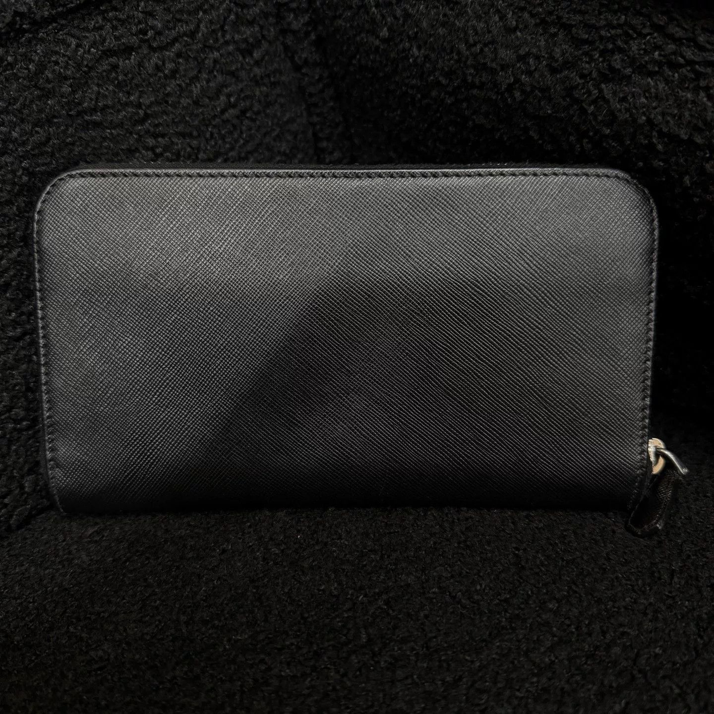 Prada PRADA Long Triangle Steel Logo Black Wallet Size ONE SIZE - 2 Thumbnail
