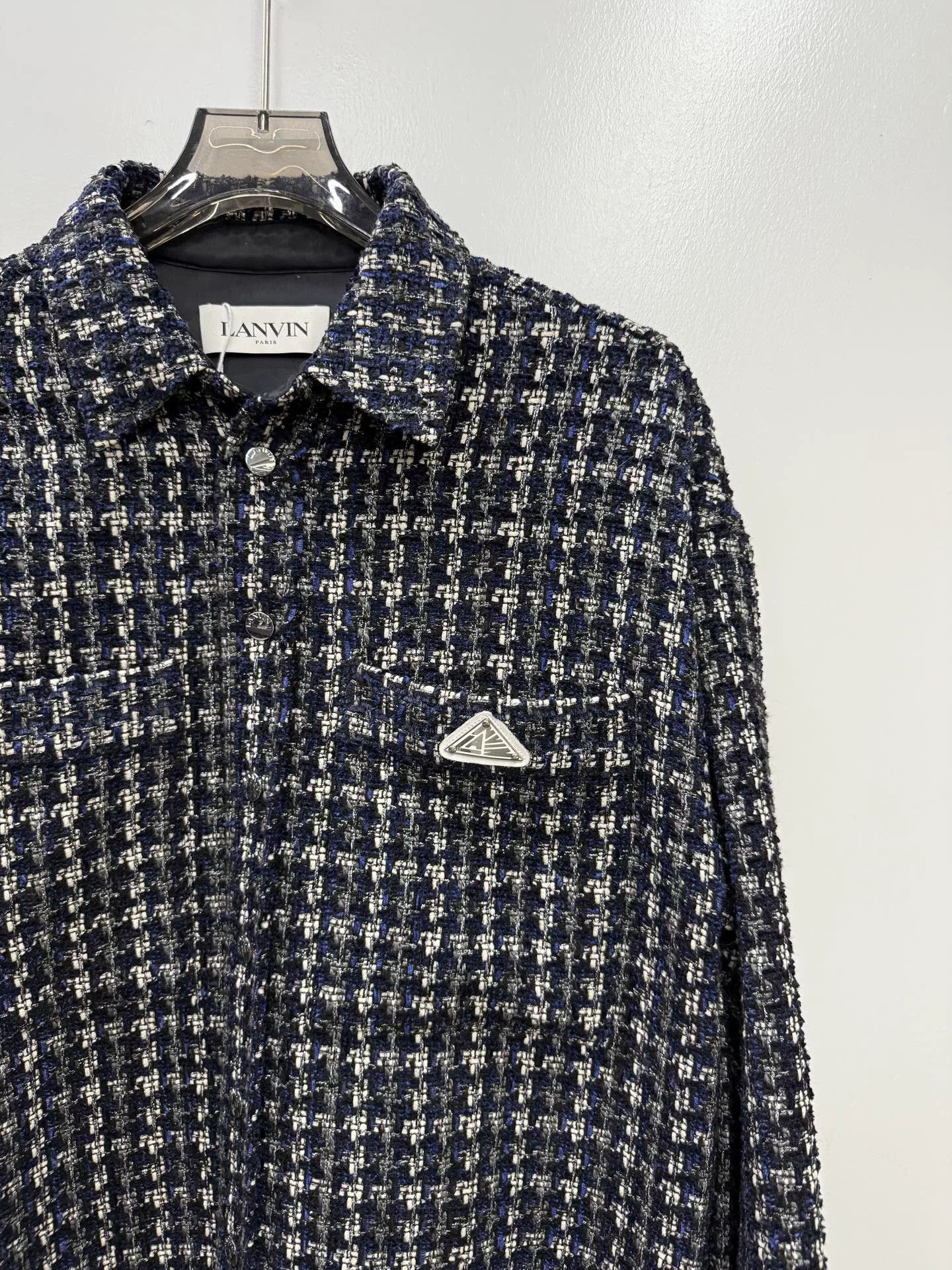 Lanvin Lanvin Blue White Tweed Jacket Size M / US 6-8 / IT 42-44 - 2 Thumbnail