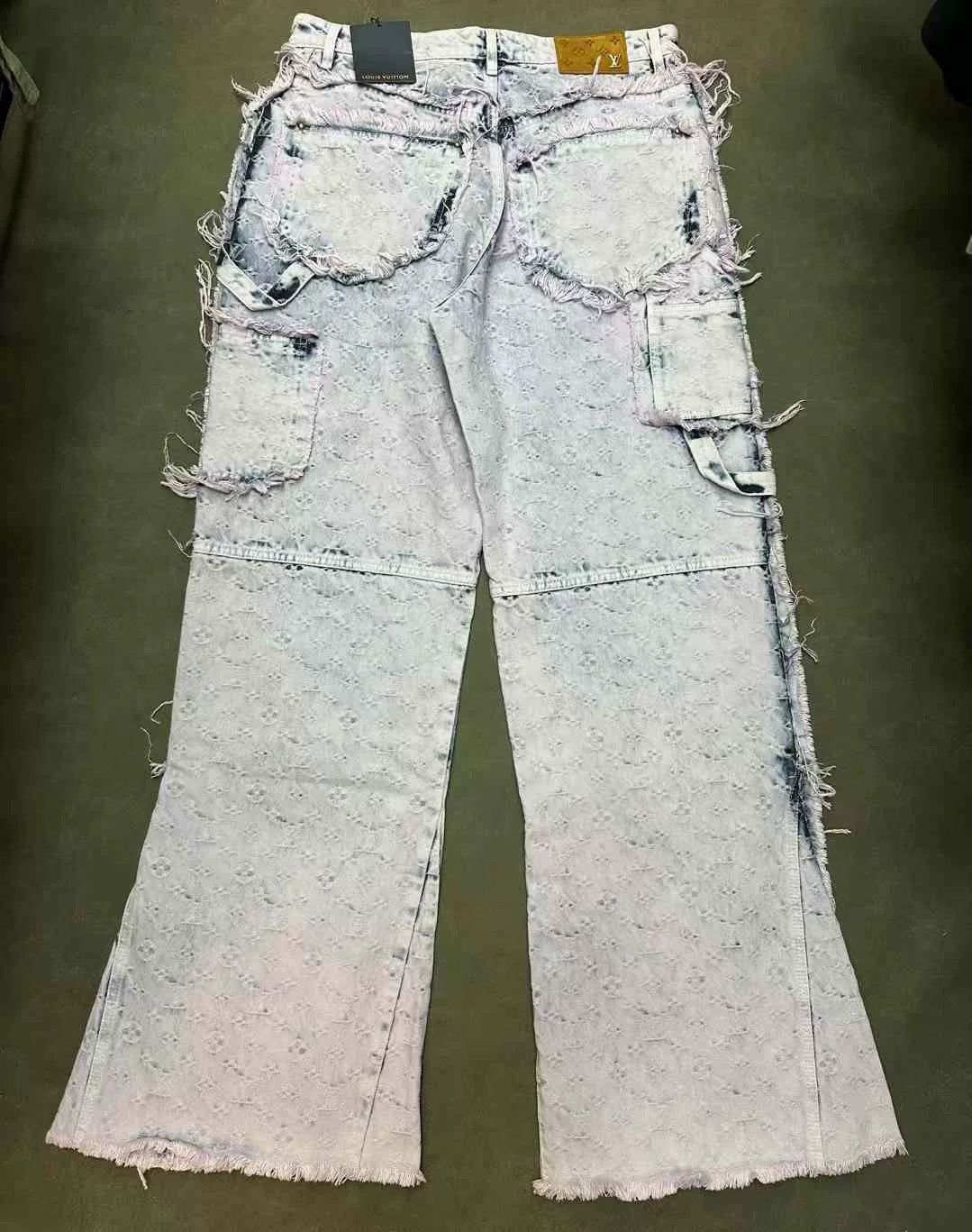 Louis Vuitton Louis Vuitton Fringe Wide-Leg Distressed Jeans Size 32" / US 10 / IT 46 - 2 Thumbnail