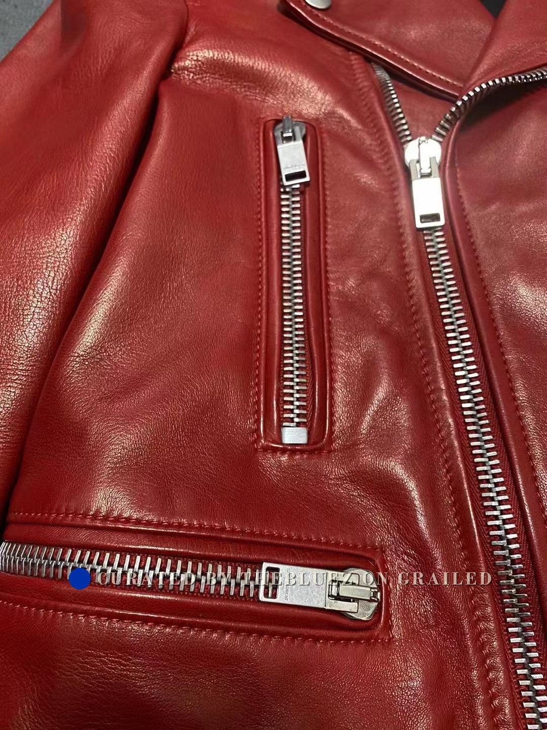 Hedi Slimane Saint Laurent SLP L01 Red Leather Jacket Size S / US 4 / IT 40 - 4 Thumbnail