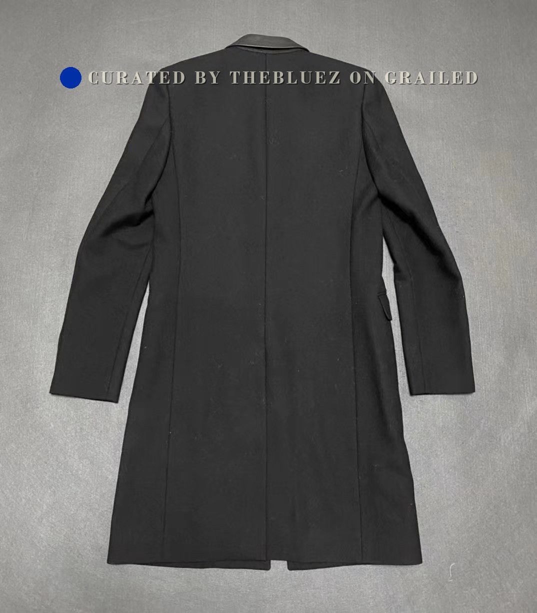 Hedi Slimane Saint Laurent Leather Collar Wool Coat Size US S / EU 44-46 / 1 - 2 Thumbnail