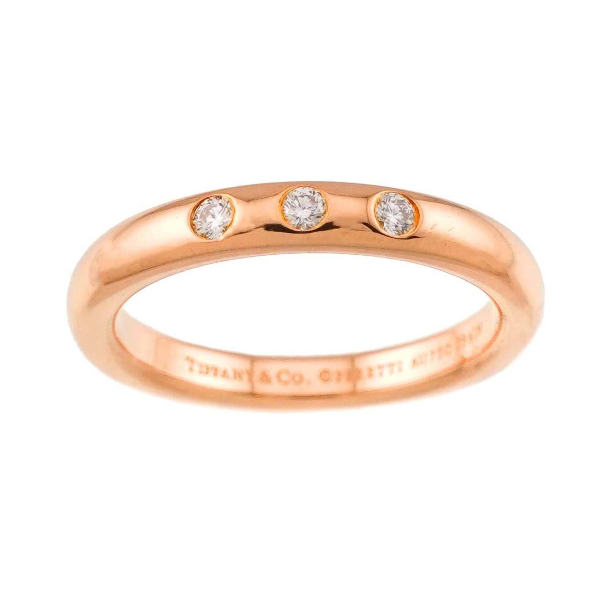 Tiffany & Co. Tiffany & Co. Stacking Band Ring with 3 Diamonds, 18K Pink Gold (750) Size ONE SIZE - 2 Thumbnail