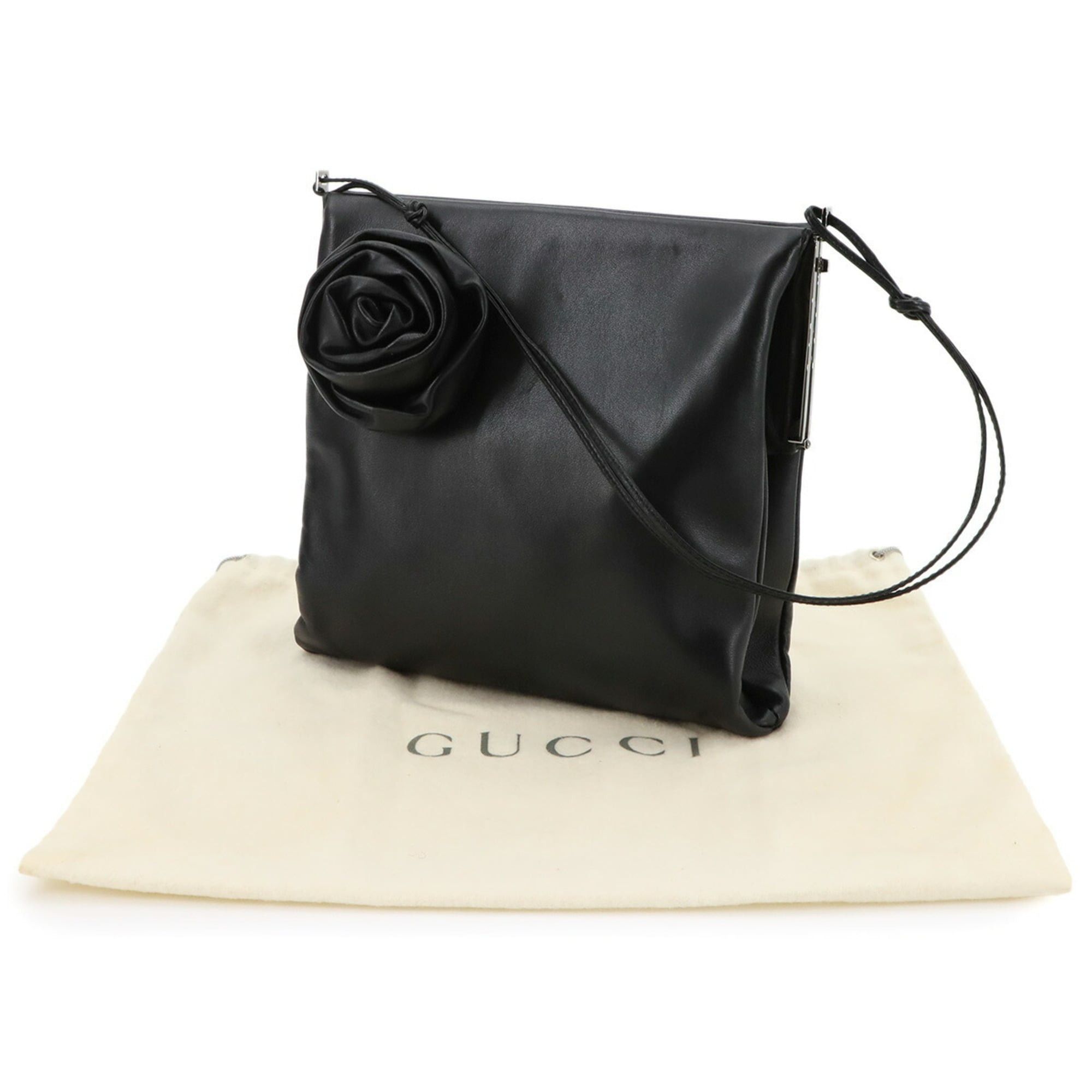 Gucci Gucci Handbag Leather Black 005 0780 Silver Hardware Shoulder Bag Size ONE SIZE - 2 Thumbnail