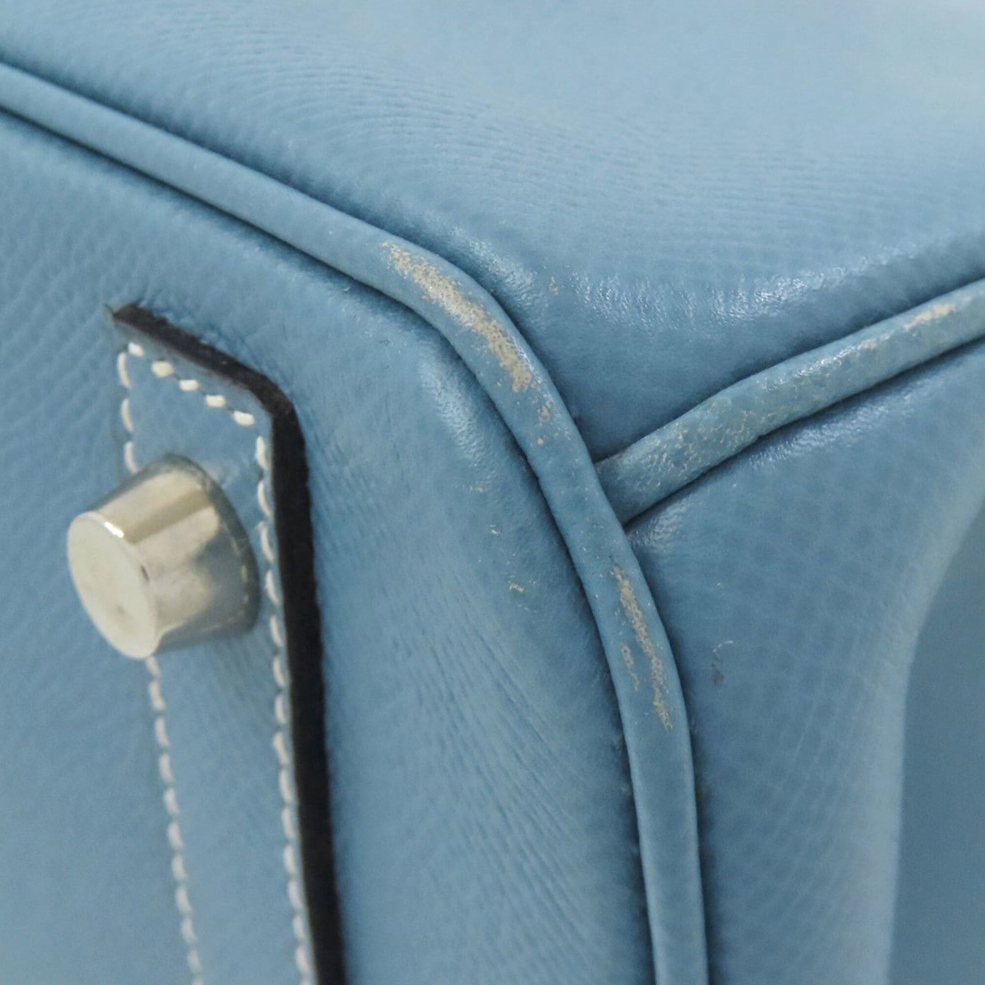 Hermes Hermes Birkin 30 Blue Jean Silver Hardware Handbag Epsom Leather Women's HERMES Size ONE SIZE - 25 Thumbnail