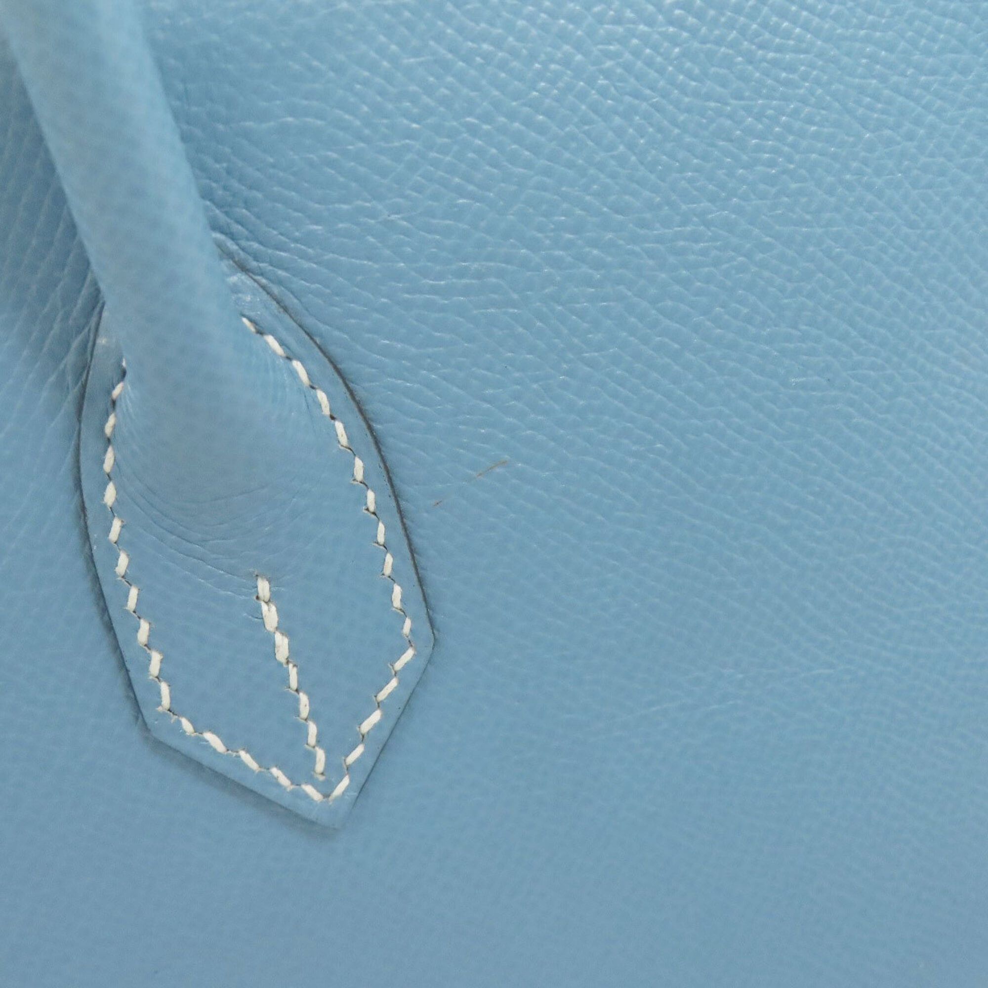 Hermes Hermes Birkin 30 Blue Jean Silver Hardware Handbag Epsom Leather Women's HERMES Size ONE SIZE - 19 Thumbnail