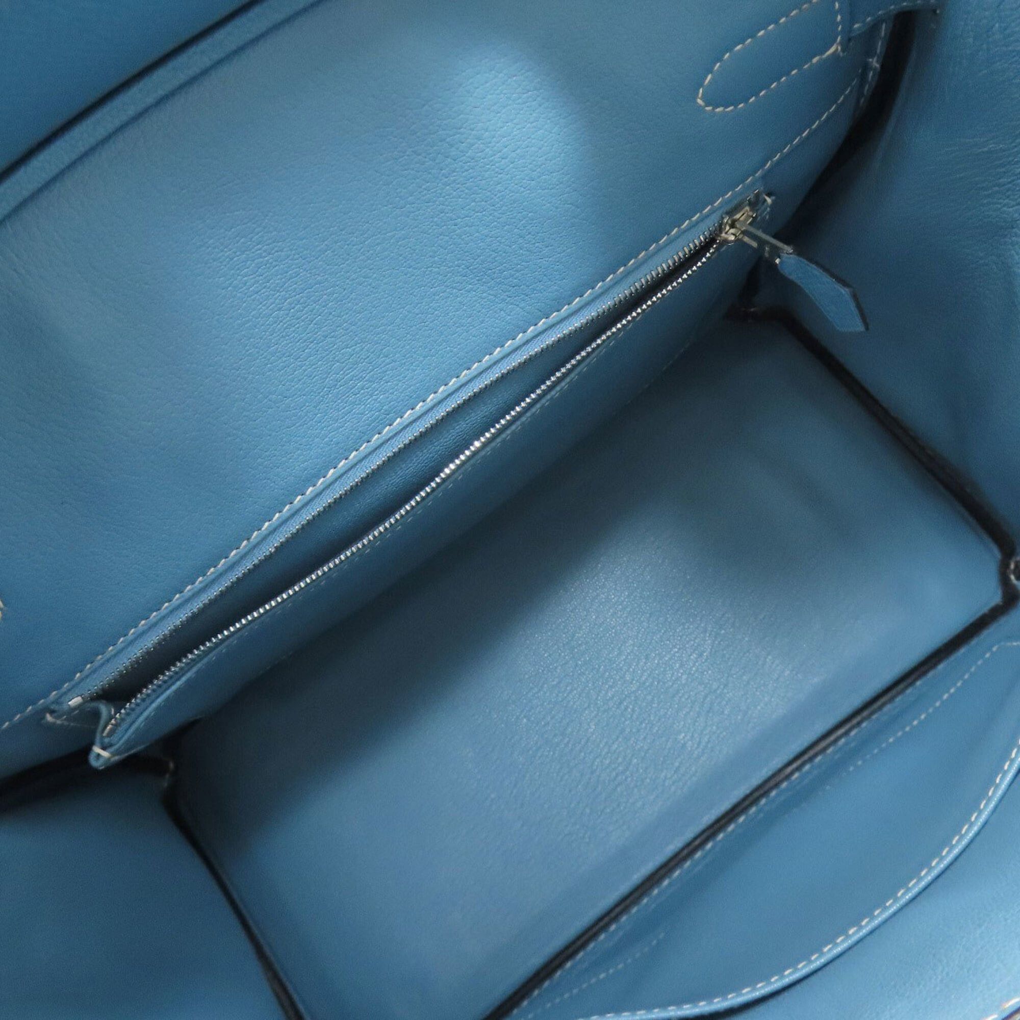 Hermes Hermes Birkin 30 Blue Jean Silver Hardware Handbag Epsom Leather Women's HERMES Size ONE SIZE - 5 Thumbnail
