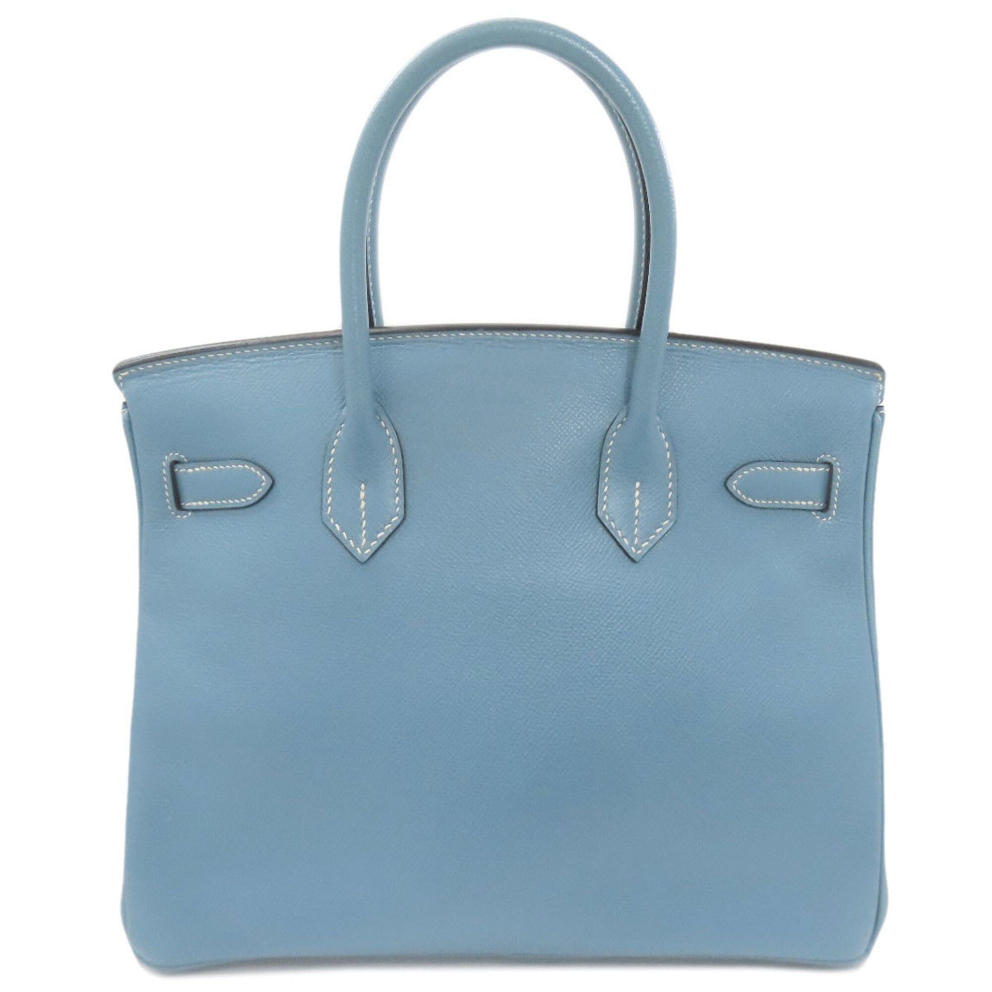 Hermes Hermes Birkin 30 Blue Jean Silver Hardware Handbag Epsom Leather Women's HERMES Size ONE SIZE - 2 Thumbnail