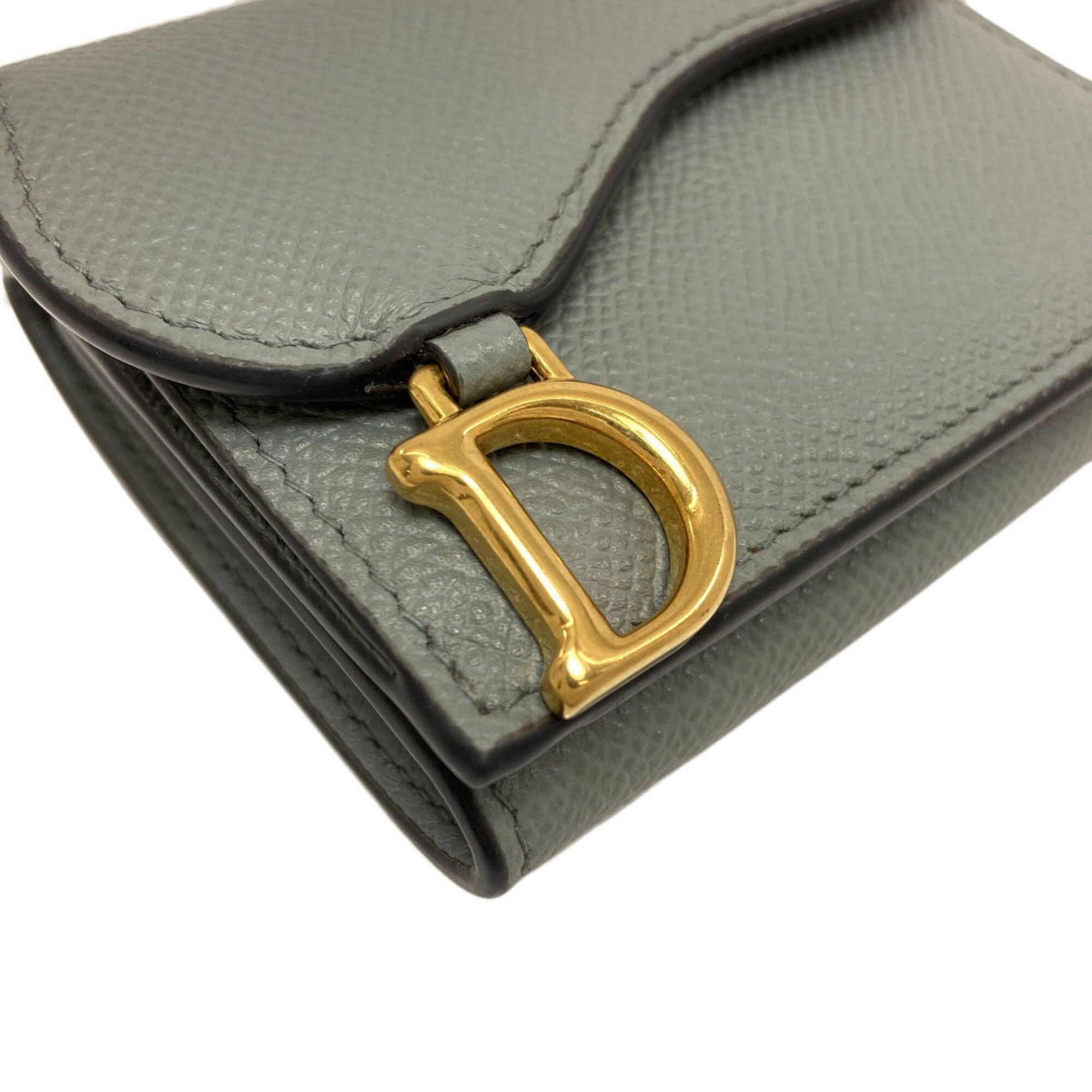 Dior Christian Dior Saddle Lotus Bi-fold Wallet (with coin purse) Leather Women's CHRISTIAN DIOR Size ONE SIZE - 11 Thumbnail
