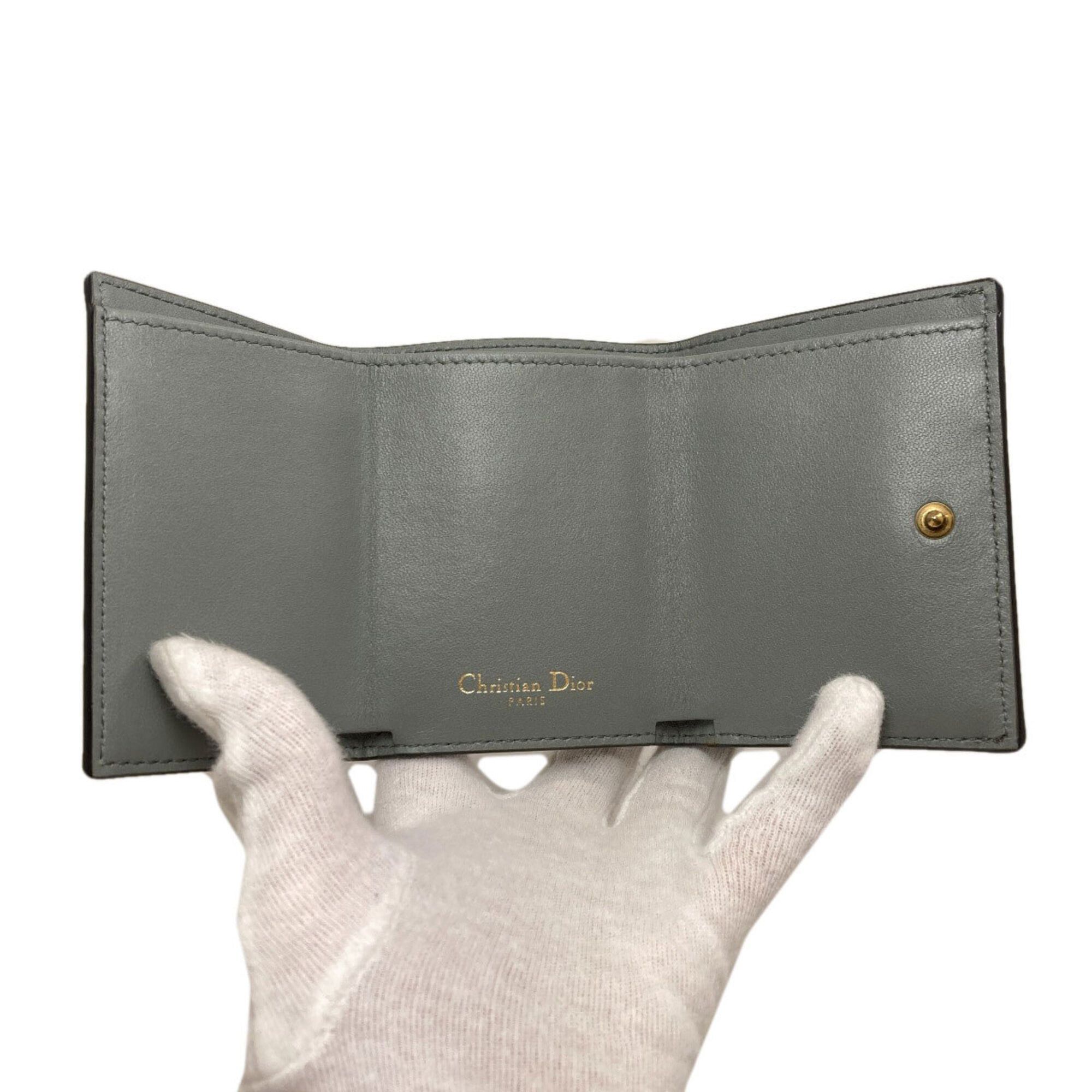 Dior Christian Dior Saddle Lotus Bi-fold Wallet (with coin purse) Leather Women's CHRISTIAN DIOR Size ONE SIZE - 4 Thumbnail