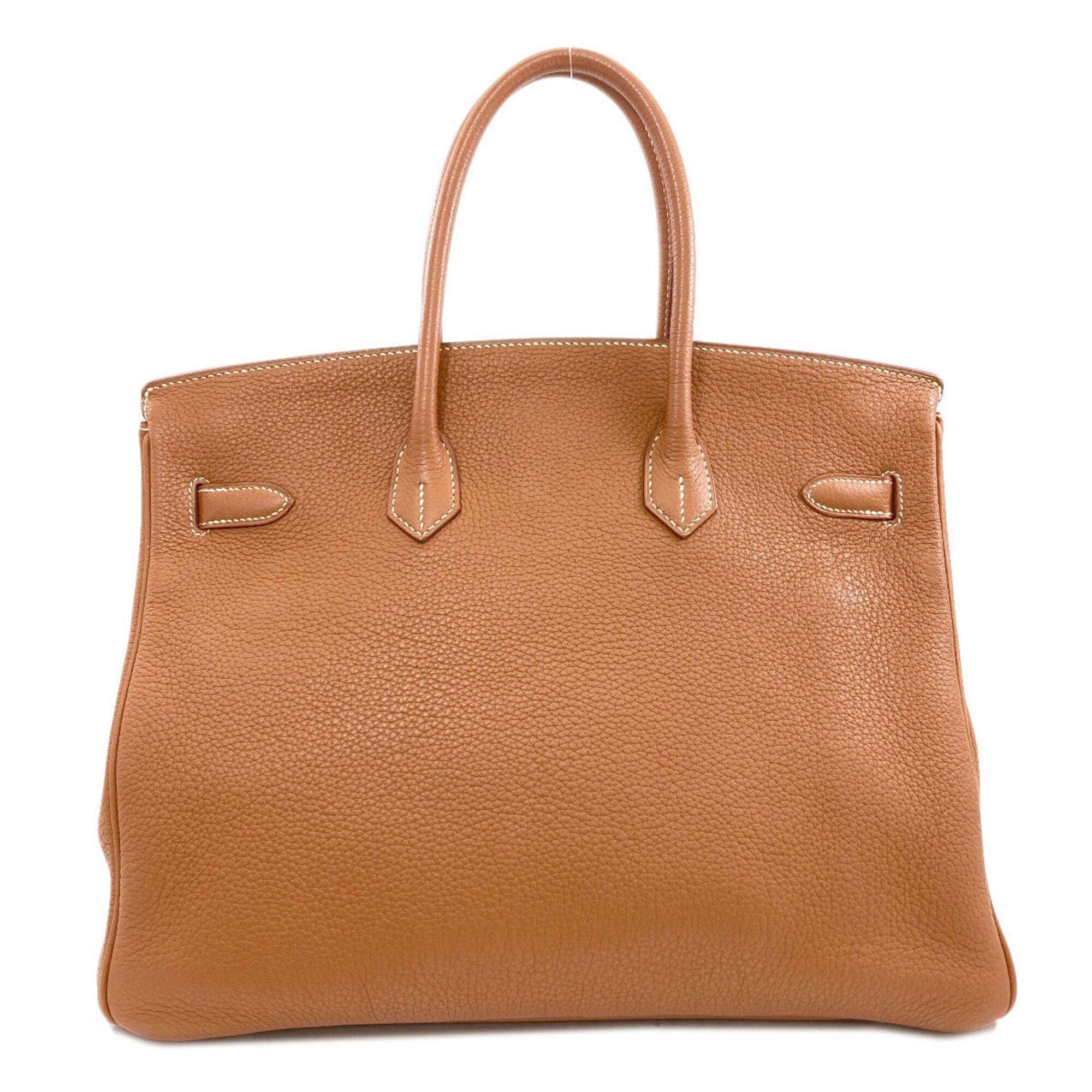 Hermes Hermes Birkin 35 Gold with Silver Hardware Handbag, Taurillon Leather, Women's HERMES Size ONE SIZE - 2 Thumbnail