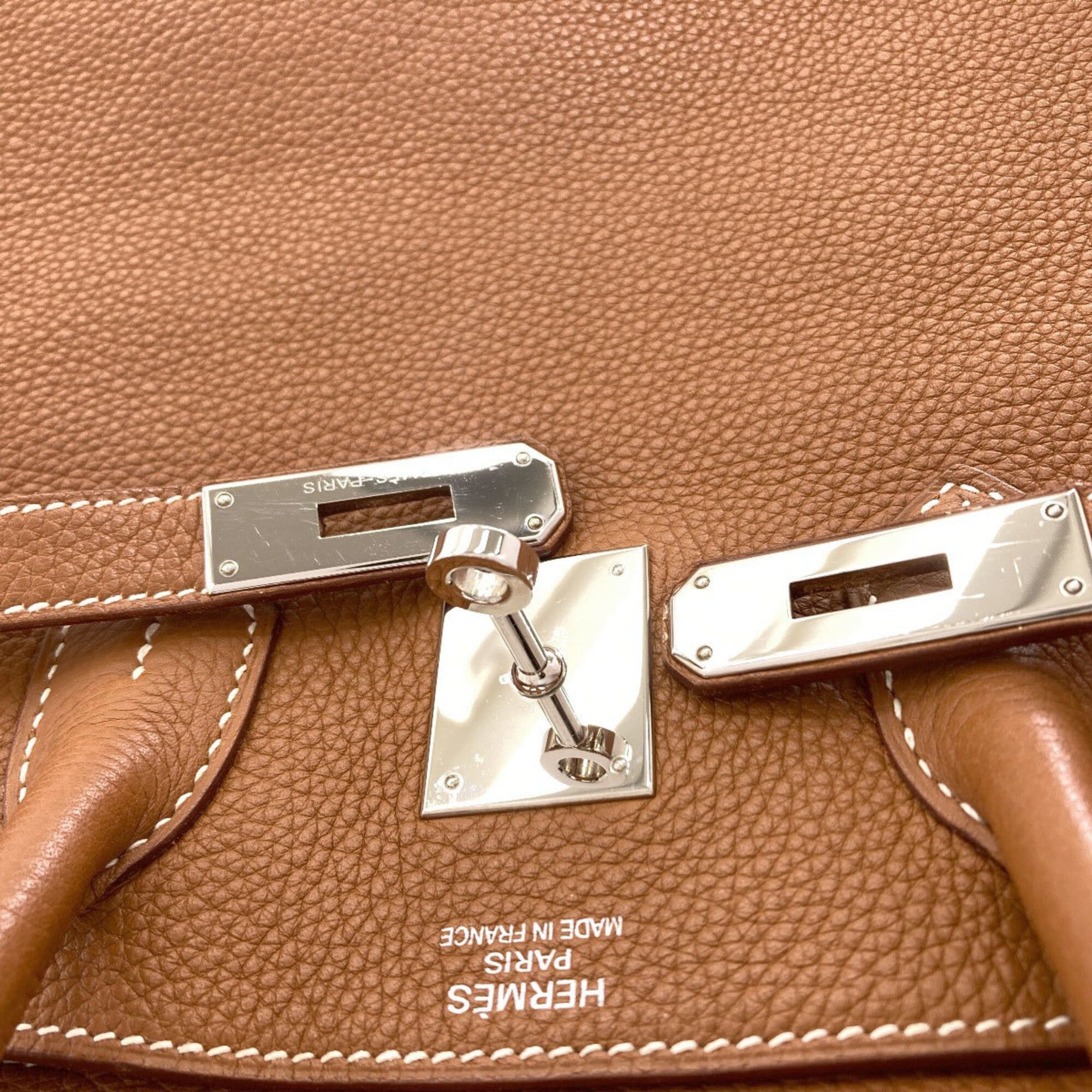 Hermes Hermes Birkin 35 Gold with Silver Hardware Handbag, Taurillon Leather, Women's HERMES Size ONE SIZE - 18 Thumbnail