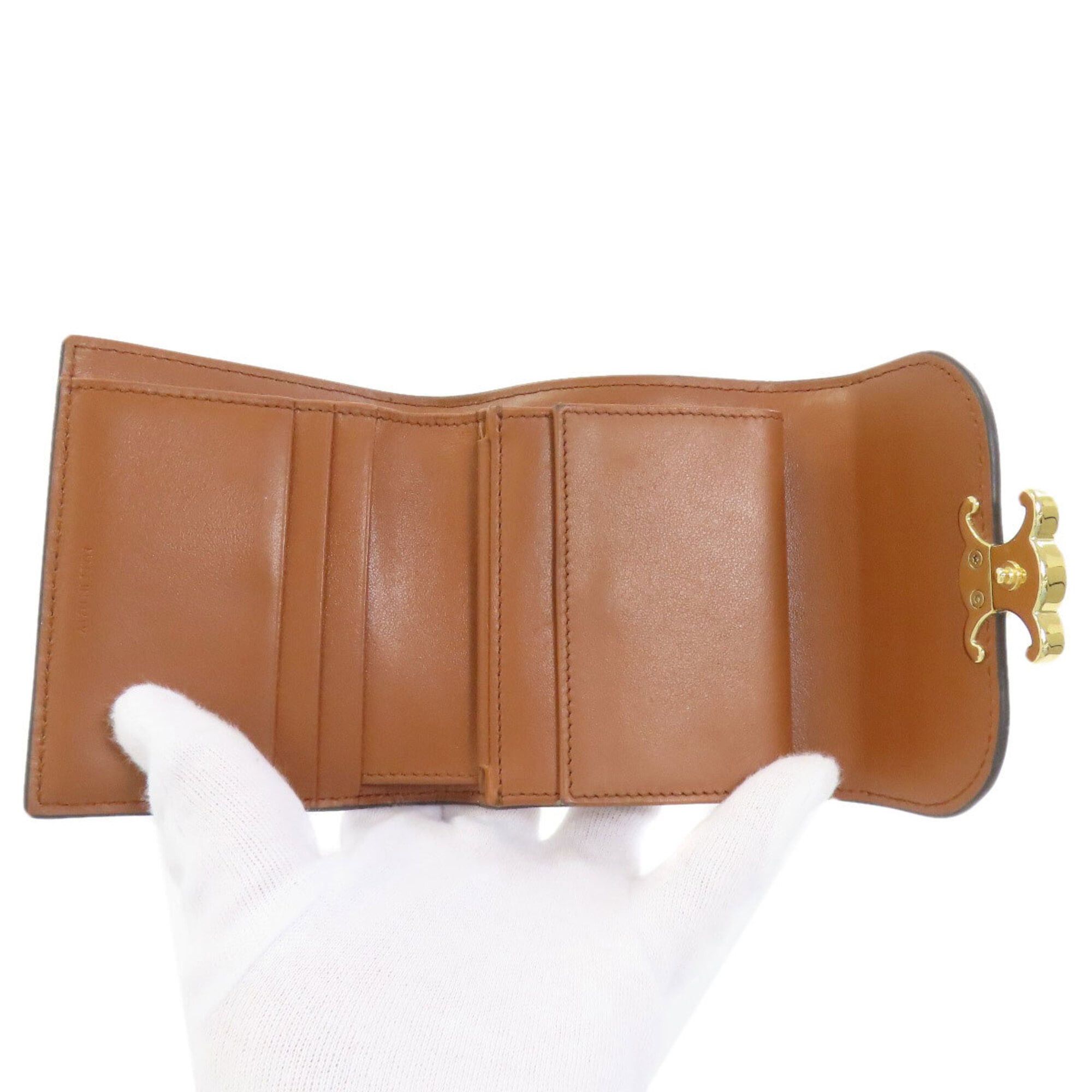 Celine Celine Small Flap Wallet Triomphe Bi-fold (with coin purse) Canvas/Leather Women's CELINE Size ONE SIZE - 5 Thumbnail