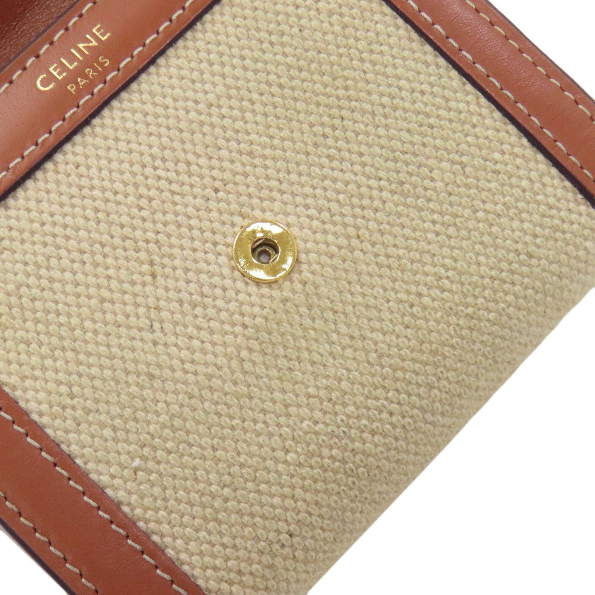 Celine Celine Small Flap Wallet Triomphe Bi-fold (with coin purse) Canvas/Leather Women's CELINE Size ONE SIZE - 23 Thumbnail
