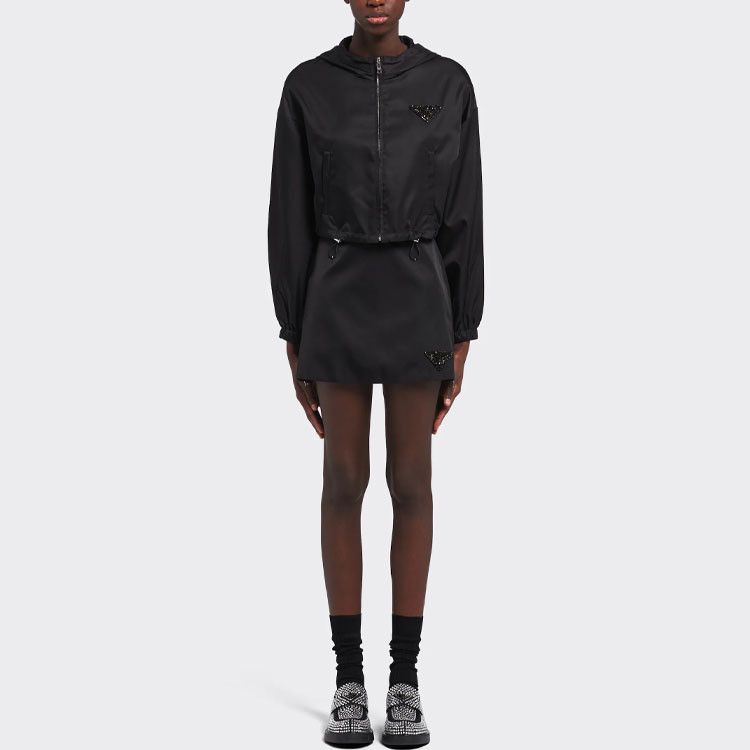 Prada Prada Beaded Logo Re-Nylon Mini Skirt Size 38 Size 26" / US 2 / IT 38 - 10 Thumbnail