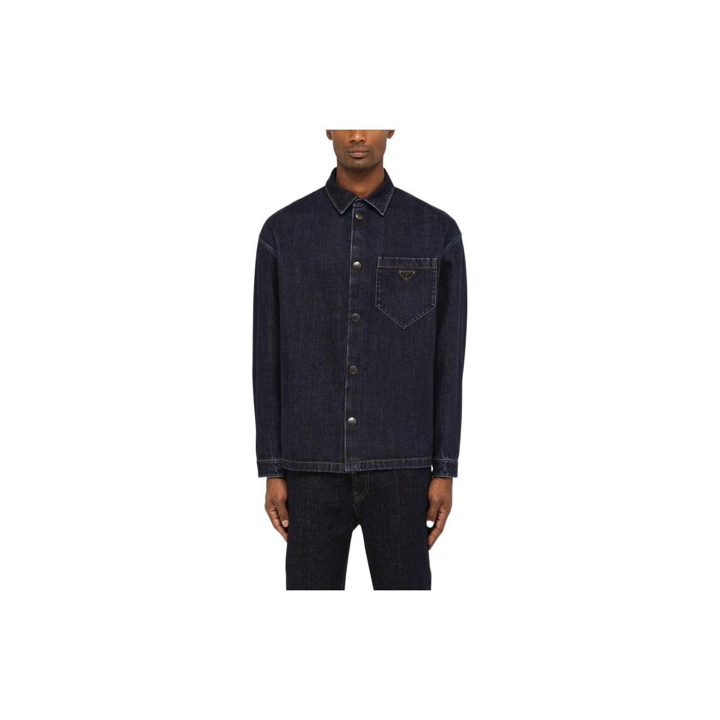 Prada Prada Triangle Logo Button Up Shirt Size M Size US M / EU 48-50 / 2 - 7 Thumbnail