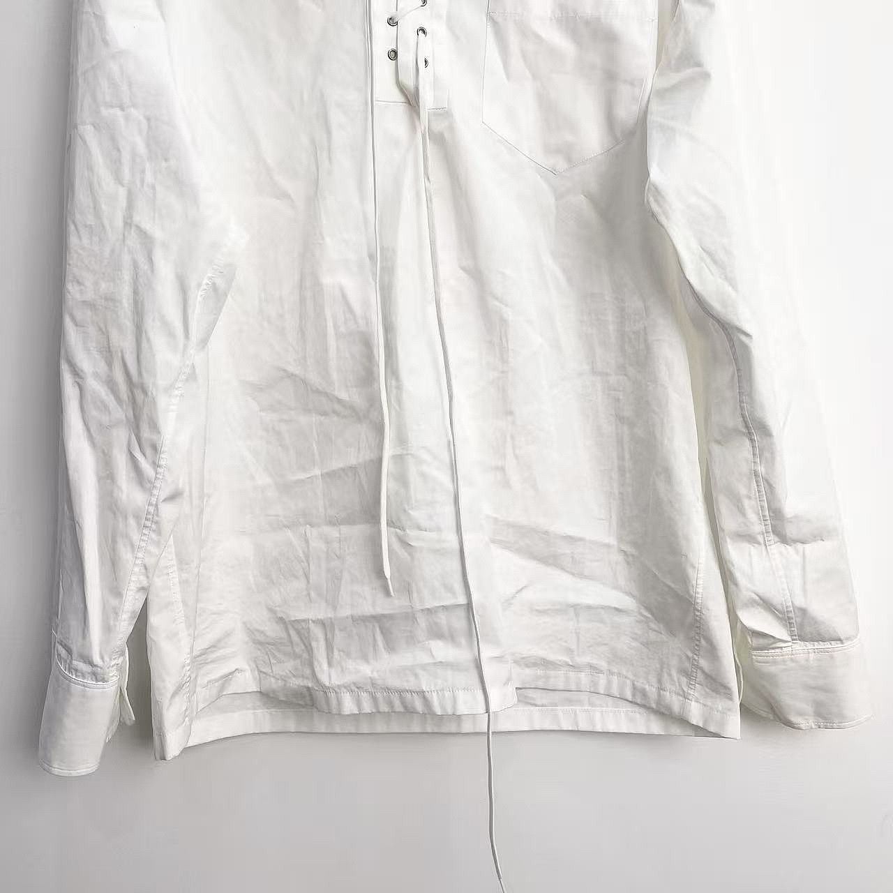 Prada Prada Lace-Up Front Cotton Shirt White Size 40 Size S / US 4 / IT 40 - 8 Thumbnail