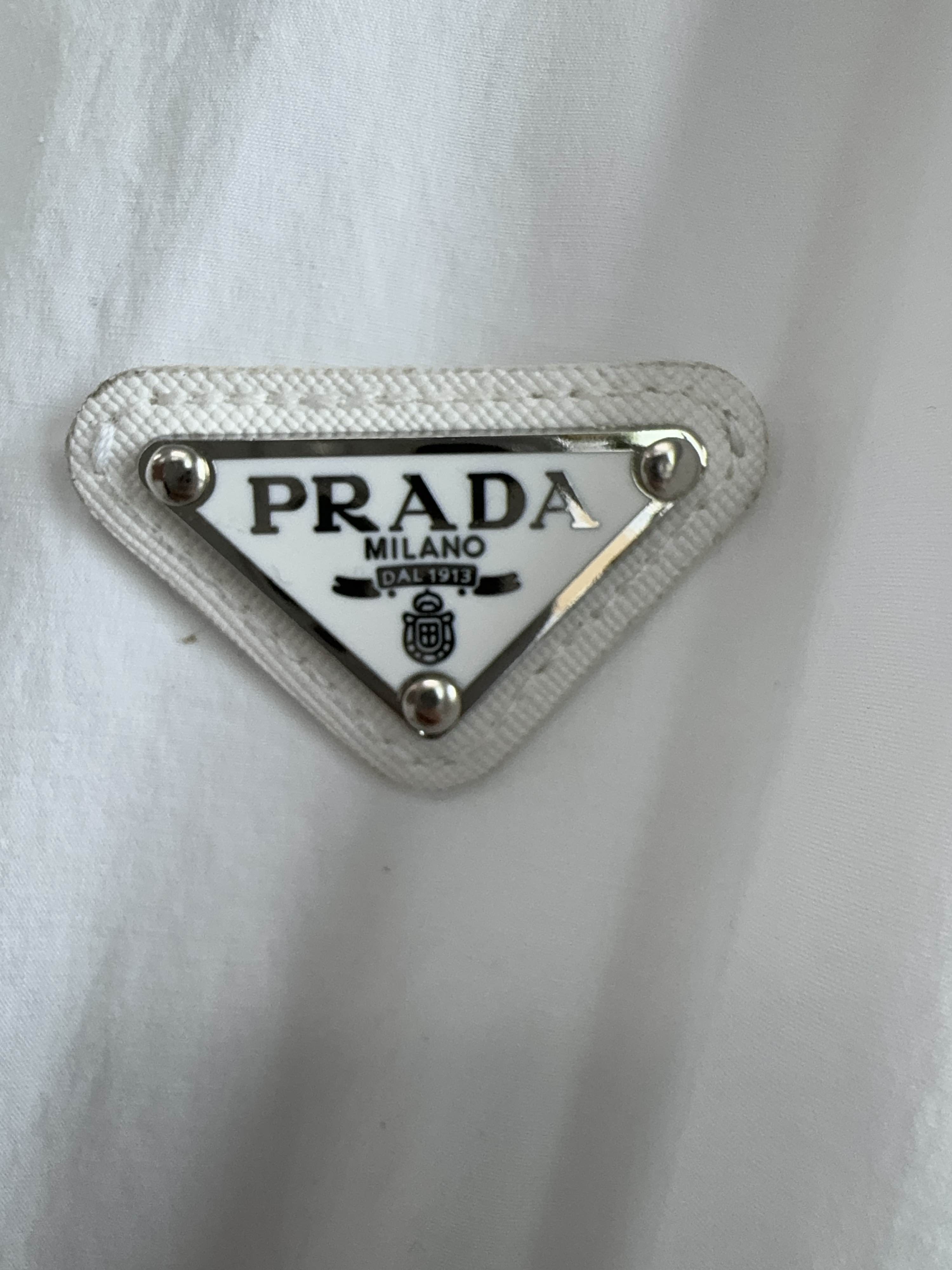Prada Prada Triangle Logo Cotton Dress Size 40 Size S / US 4 / IT 40 - 6 Thumbnail