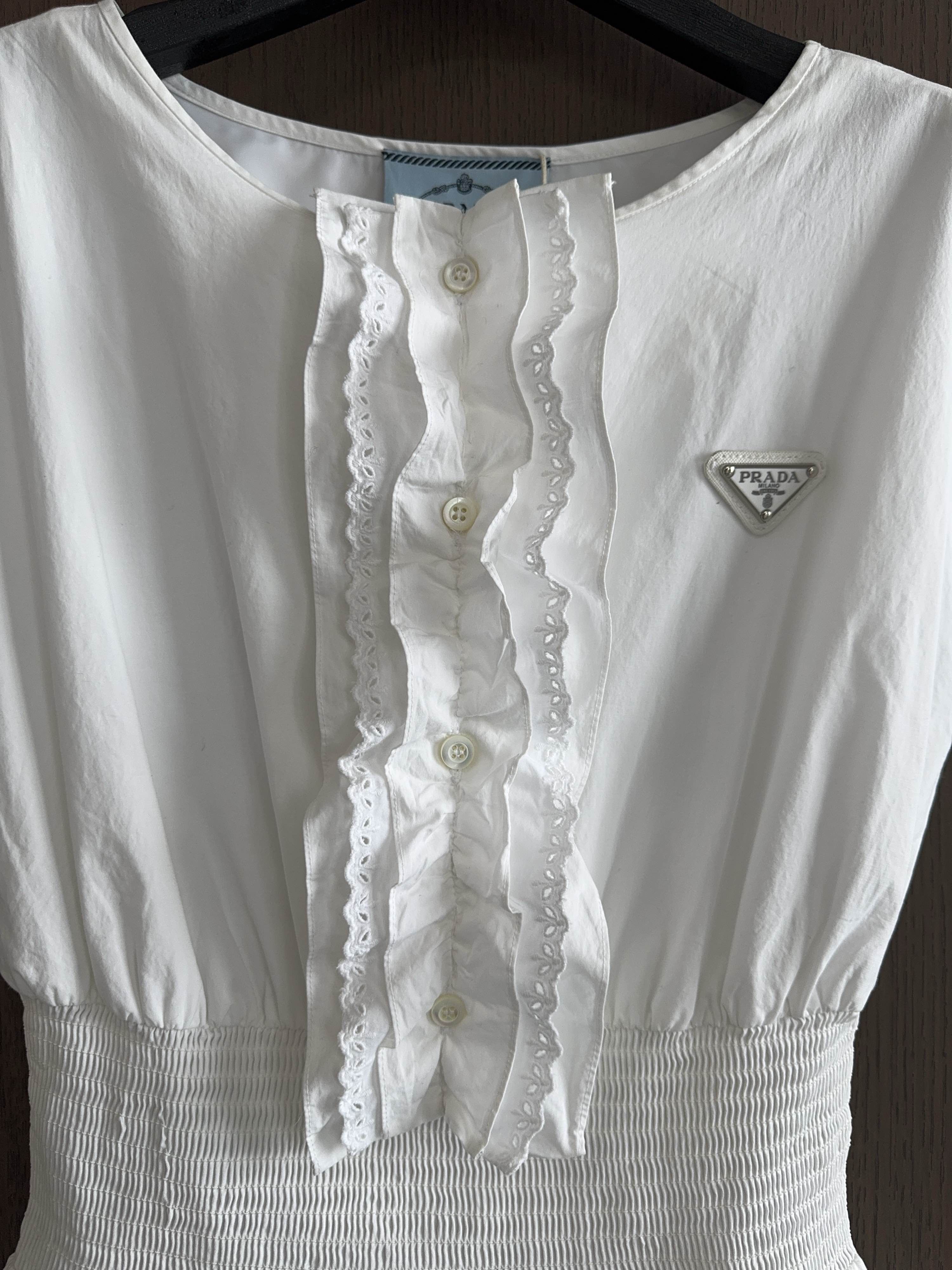 Prada Prada Triangle Logo Cotton Dress Size 40 Size S / US 4 / IT 40 - 5 Thumbnail