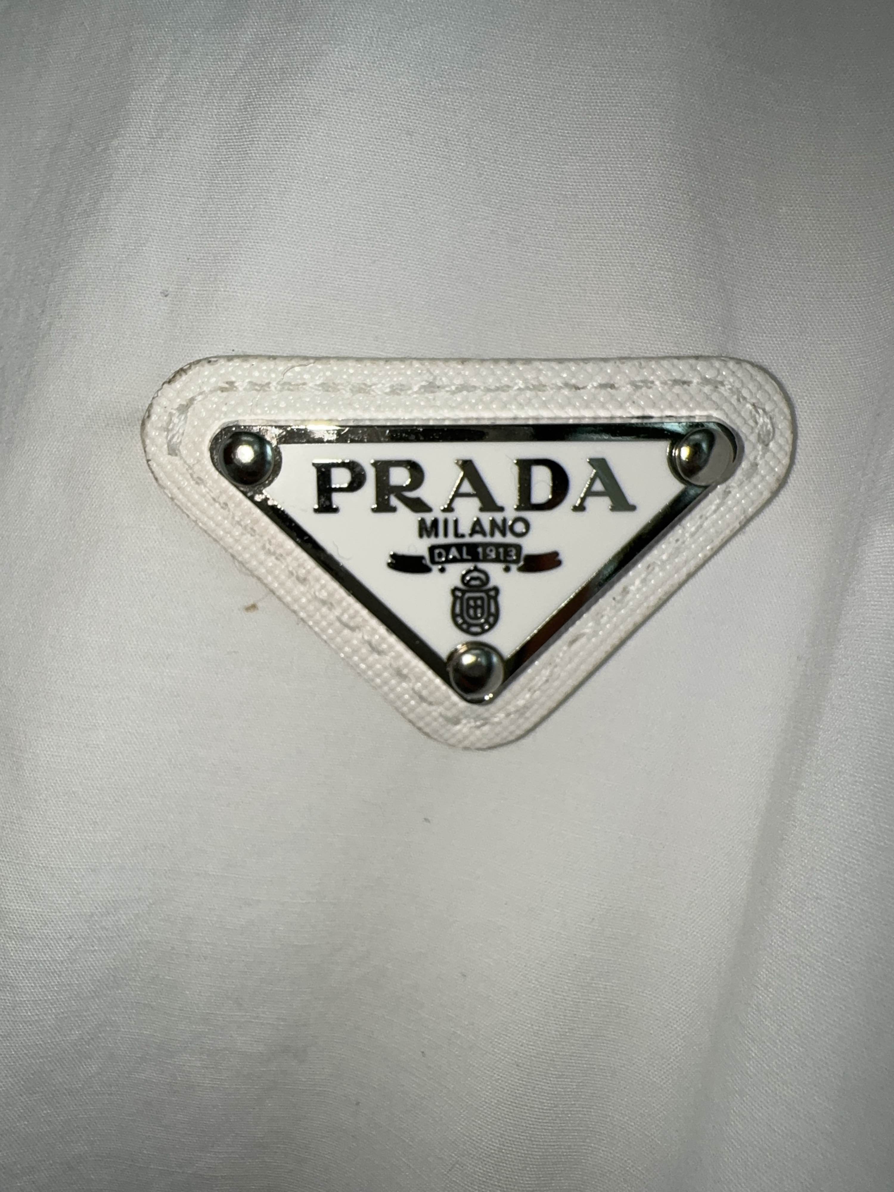 Prada Prada Triangle Logo Cotton Dress Size 40 Size S / US 4 / IT 40 - 8 Thumbnail