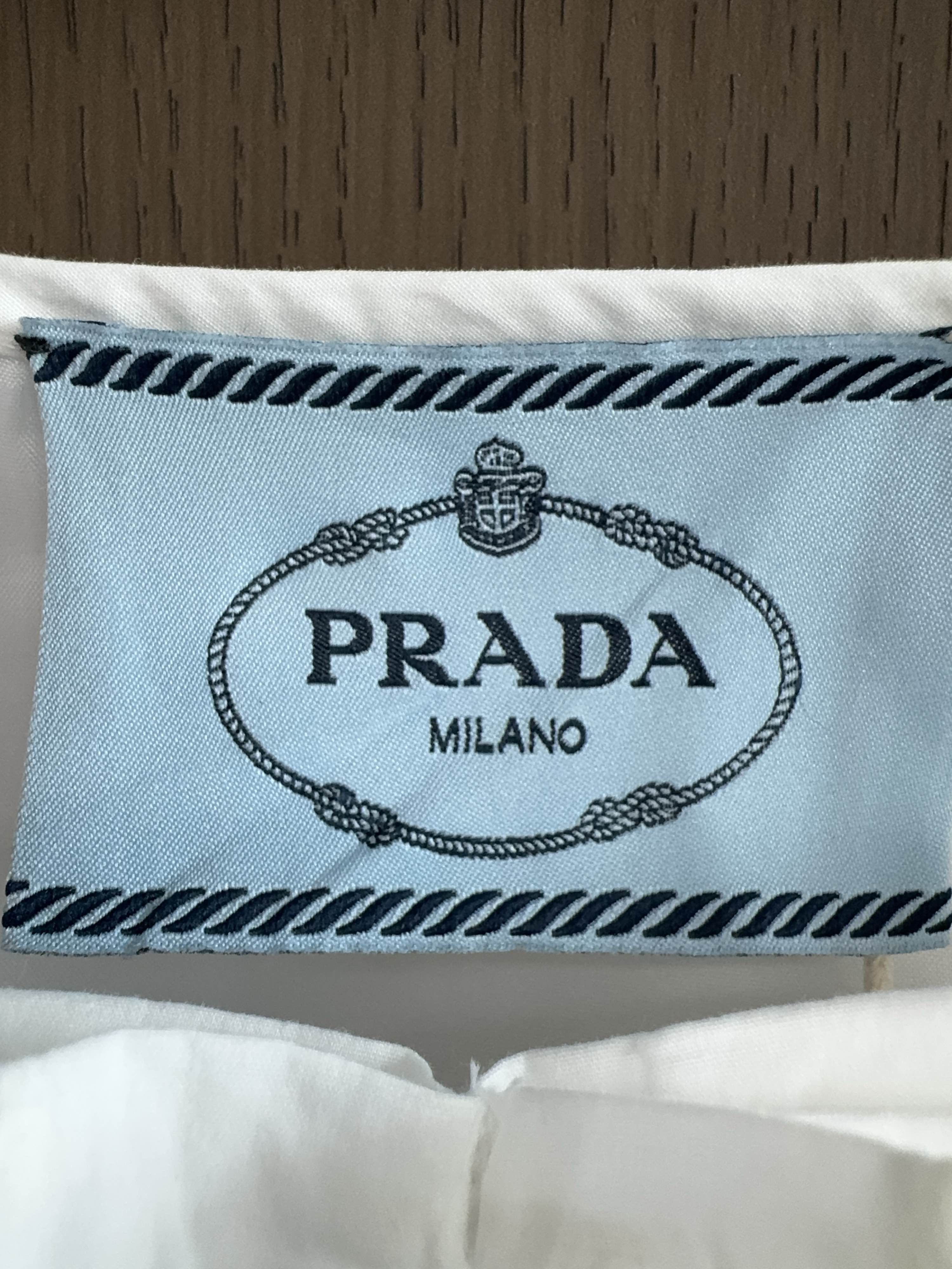 Prada Prada Triangle Logo Cotton Dress Size 40 Size S / US 4 / IT 40 - 3 Thumbnail