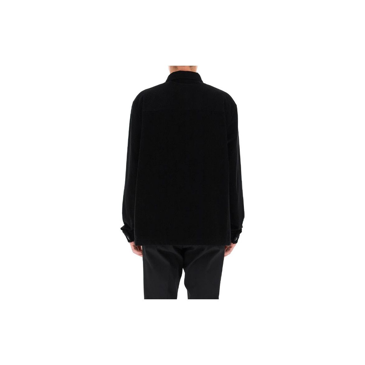 Prada Prada Velvet Logo Patch Shirt Black Size S Size US S / EU 44-46 / 1 - 9 Thumbnail