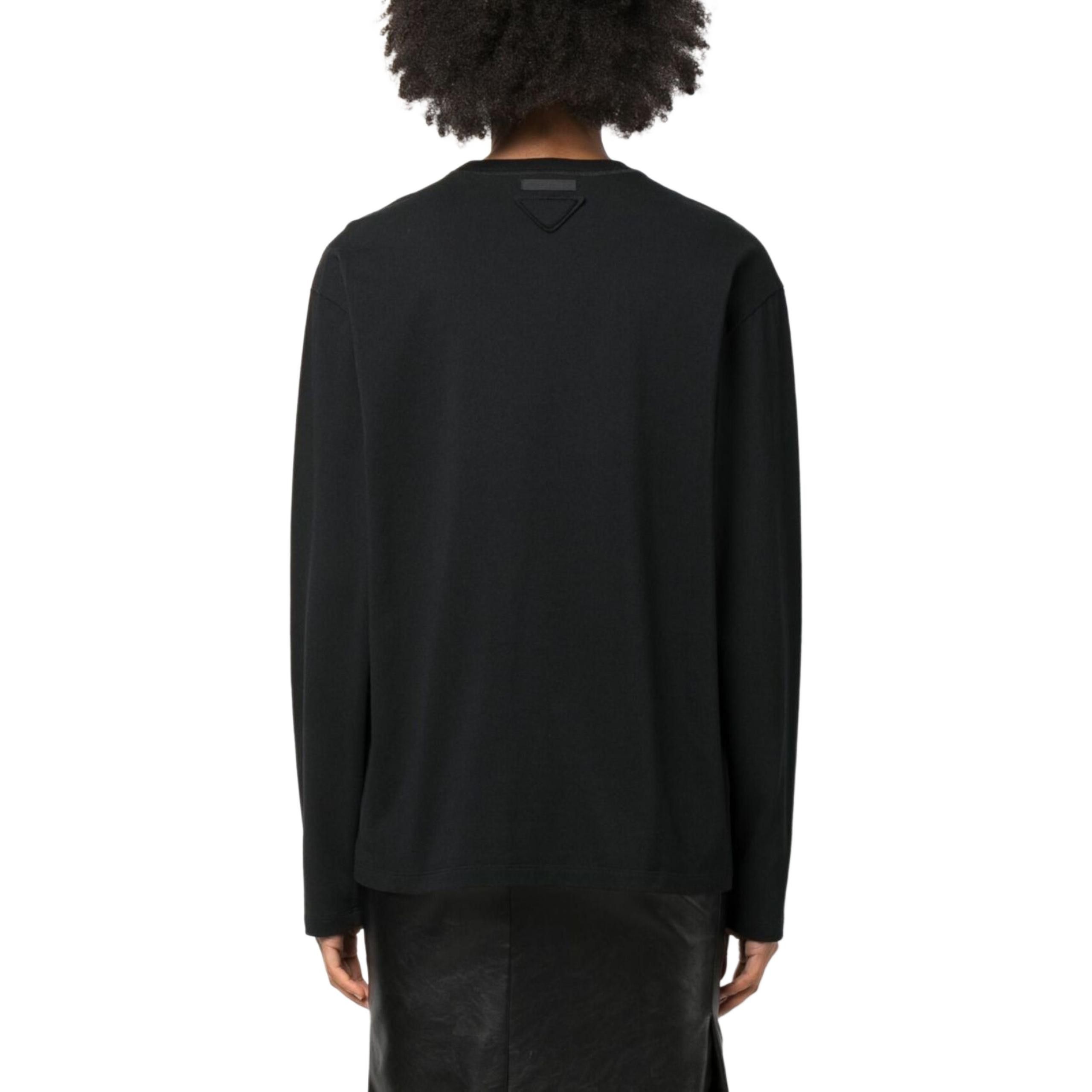 Prada Prada Embroidered Logo Long Sleeve T-Shirt Size S Size S / US 4 / IT 40 - 8 Thumbnail