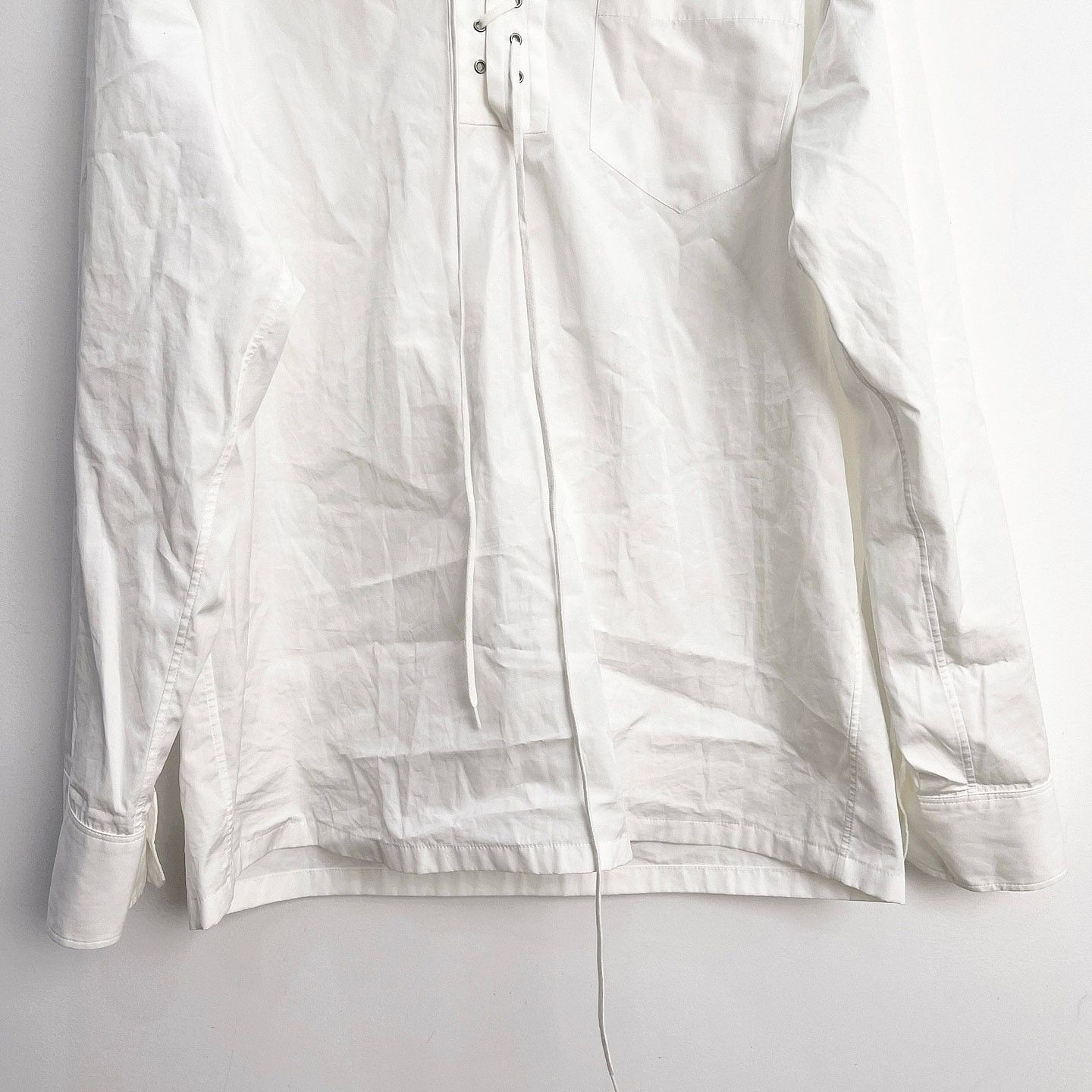 Prada Prada White Grommet Lace-Up Shirt Size 40 Size S / US 4 / IT 40 - 8 Thumbnail
