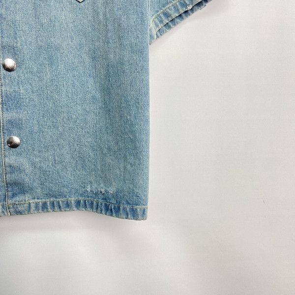 Prada Prada Logo Denim Short Sleeve Shirt Size L Size US L / EU 52-54 / 3 - 7 Thumbnail