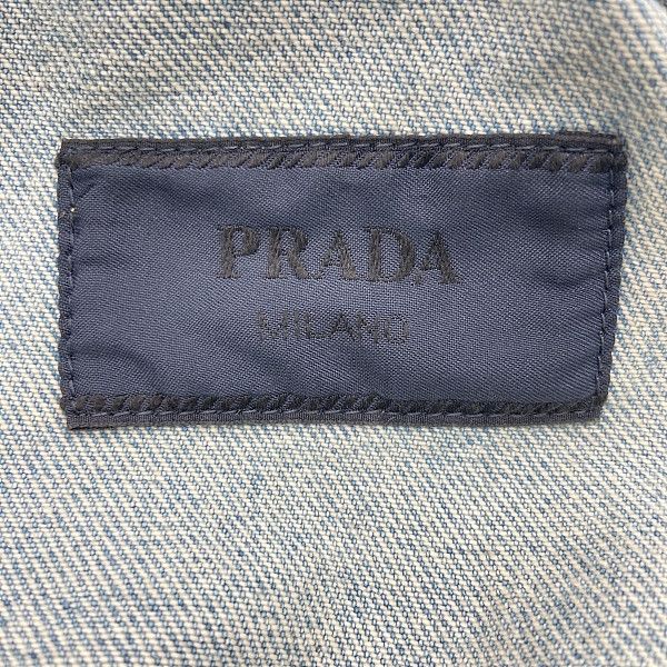 Prada Prada Logo Denim Short Sleeve Shirt Size L Size US L / EU 52-54 / 3 - 3 Thumbnail