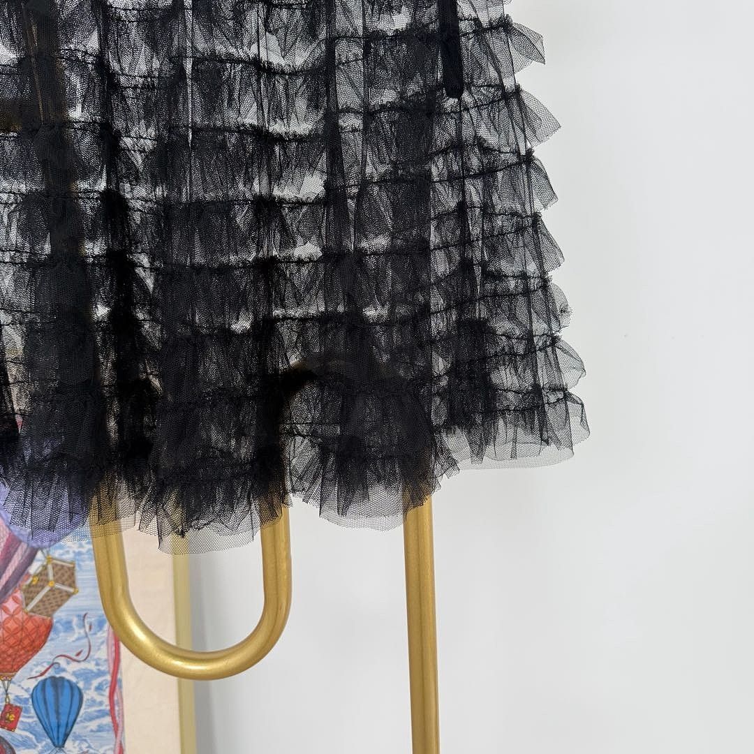 Dior Dior Black Tulle Ruffle Skirt FR 38 Size 27" / US 4 / IT 40 - 6 Thumbnail