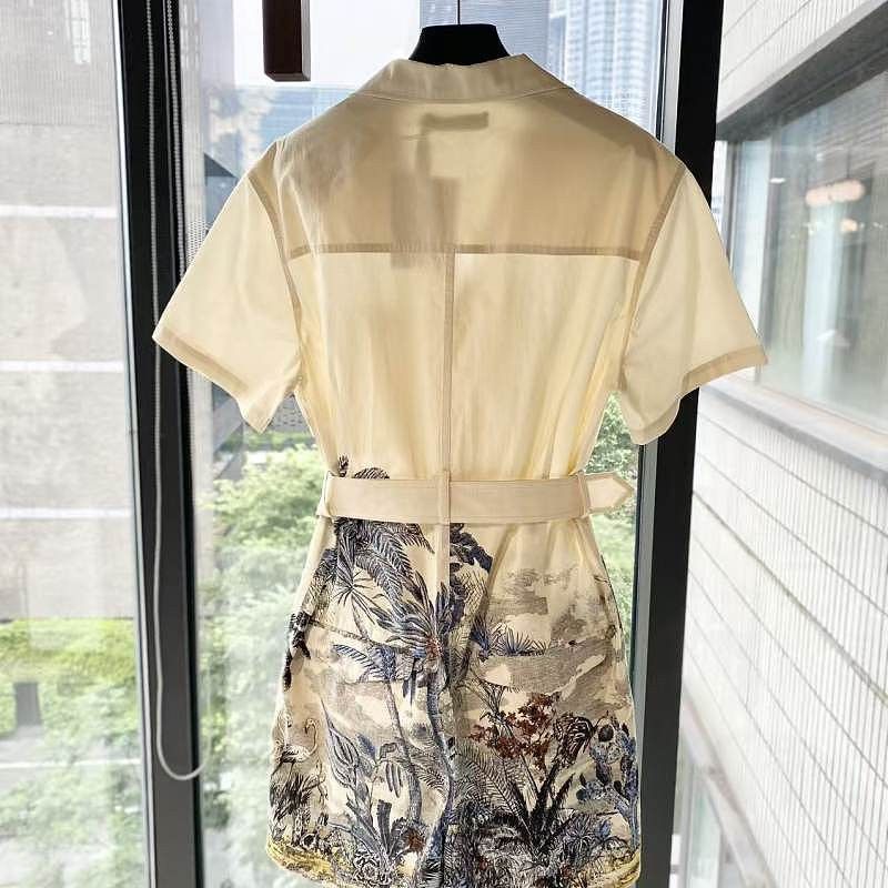 Dior Dior Printed Short Sleeve Dress Size FR 38 Size S / US 4 / IT 40 - 2 Thumbnail