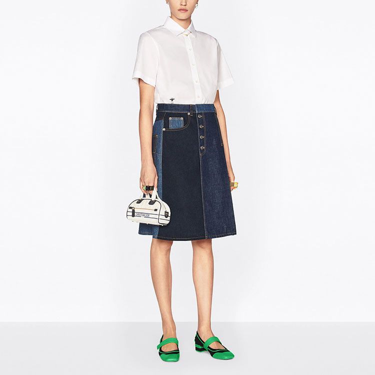 Dior Dior Paneled Denim Pleated Skirt Size 40 Size 27" / US 4 / IT 40 - 8 Thumbnail
