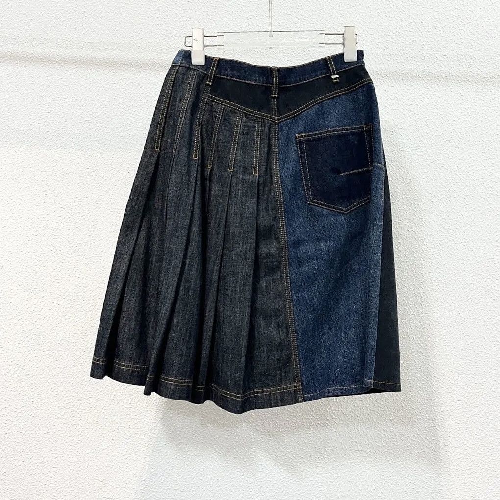 Dior Dior Paneled Denim Pleated Skirt Size 40 Size 27" / US 4 / IT 40 - 2 Thumbnail