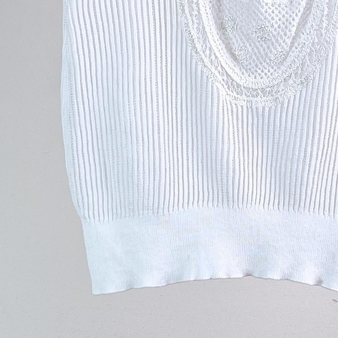 Dior Dior Lace Knit Short Sleeve Top Size 38 Size XS / US 0-2 / IT 36-38 - 6 Thumbnail