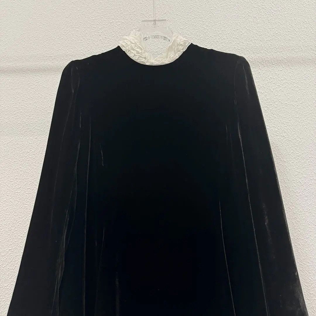 Dior Dior Velvet Lace Collar Mini Dress Size 36 Size XS / US 0-2 / IT 36-38 - 6 Thumbnail