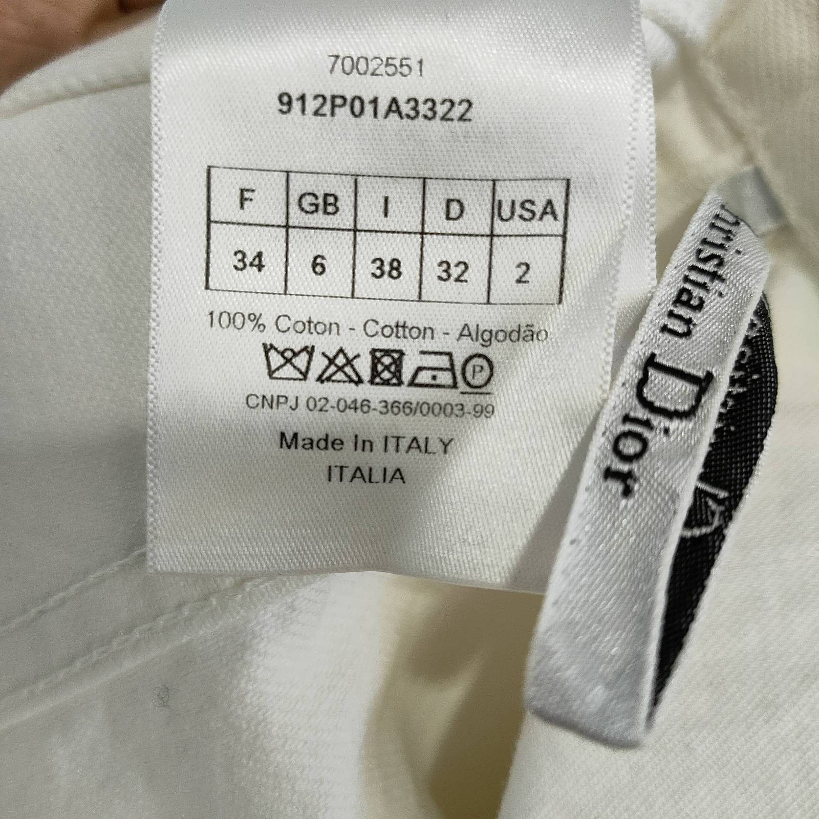 Dior Dior White Cotton Pants Size 34 Size 25" / US 0 / IT 36 - 4 Thumbnail