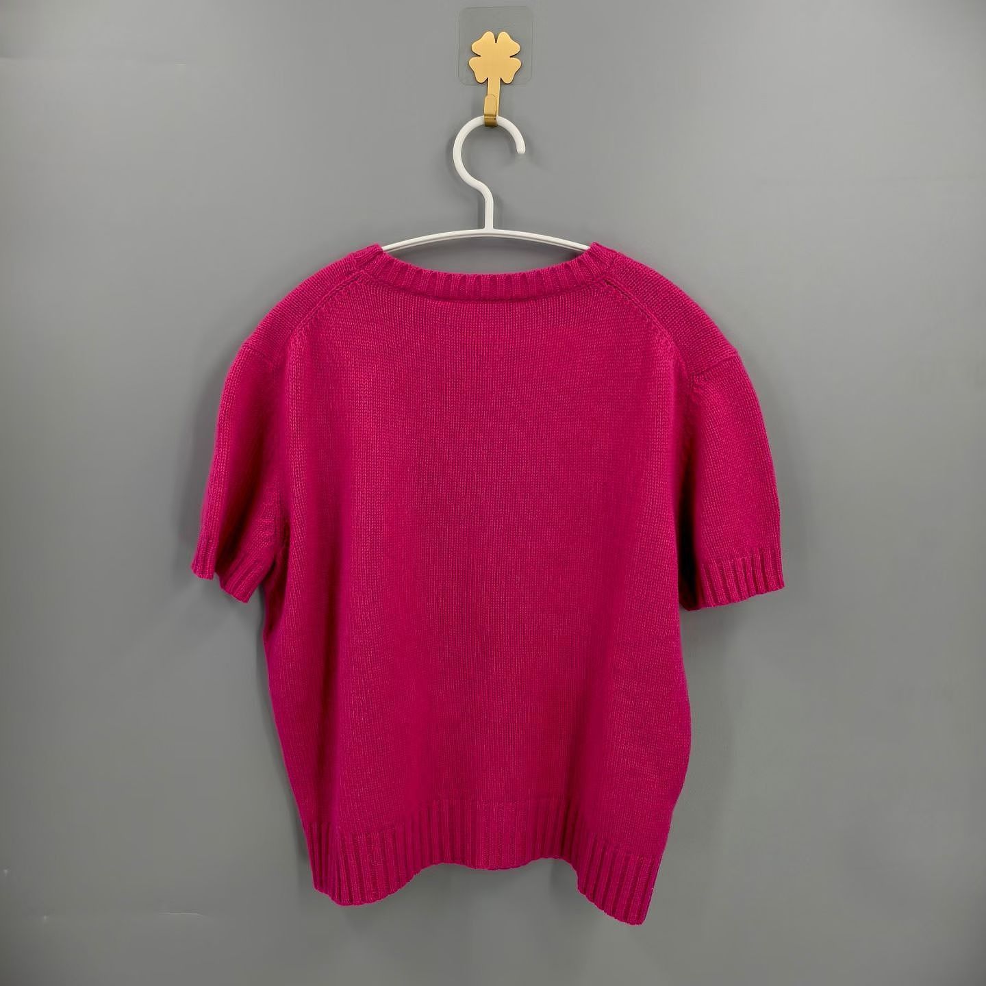 Dior Christian Dior Pink Cashmere Logo Short Sleeve Sweater 40 Size M / US 6-8 / IT 42-44 - 2 Thumbnail