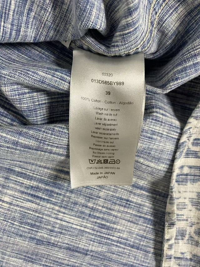 Dior Dior Oblique Kasuri Denim Shirt 39 Size US M / EU 48-50 / 2 - 4 Thumbnail