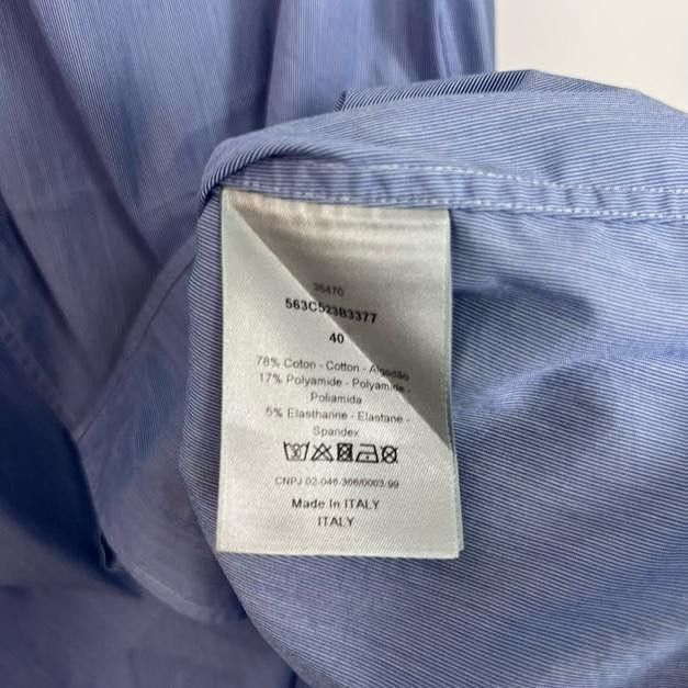 Dior Dior Blue Striped Button Up Shirt Size M Size US XXS / EU 40 - 4 Thumbnail