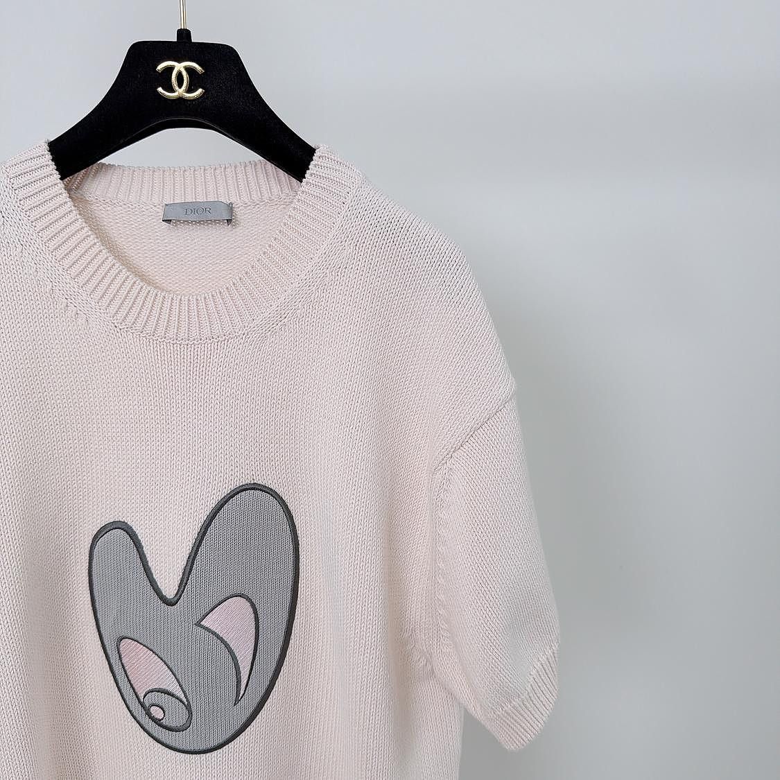 Dior Dior Pink Heart Knit T-Shirt Size S Size US S / EU 44-46 / 1 - 5 Thumbnail