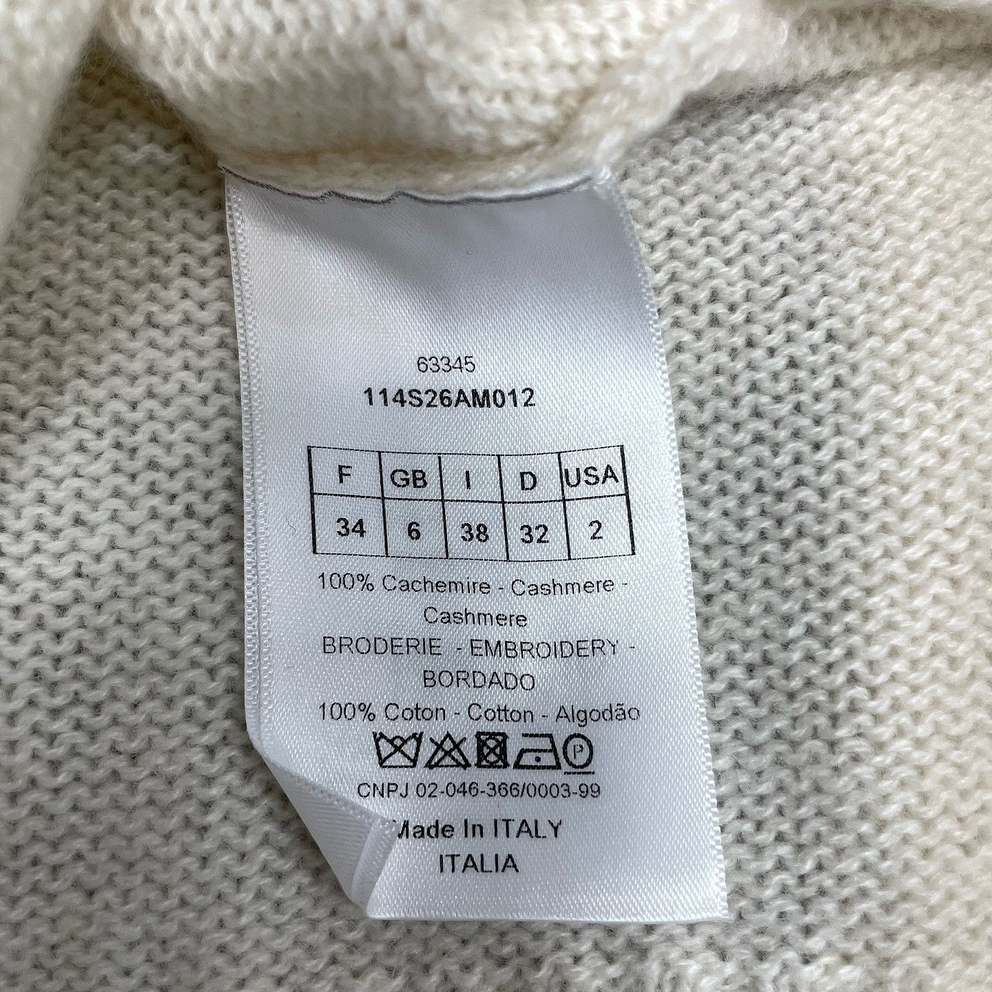 Dior Dior Embroidered Cashmere Sweater Beige FR 34 Size XS / US 0-2 / IT 36-38 - 4 Thumbnail